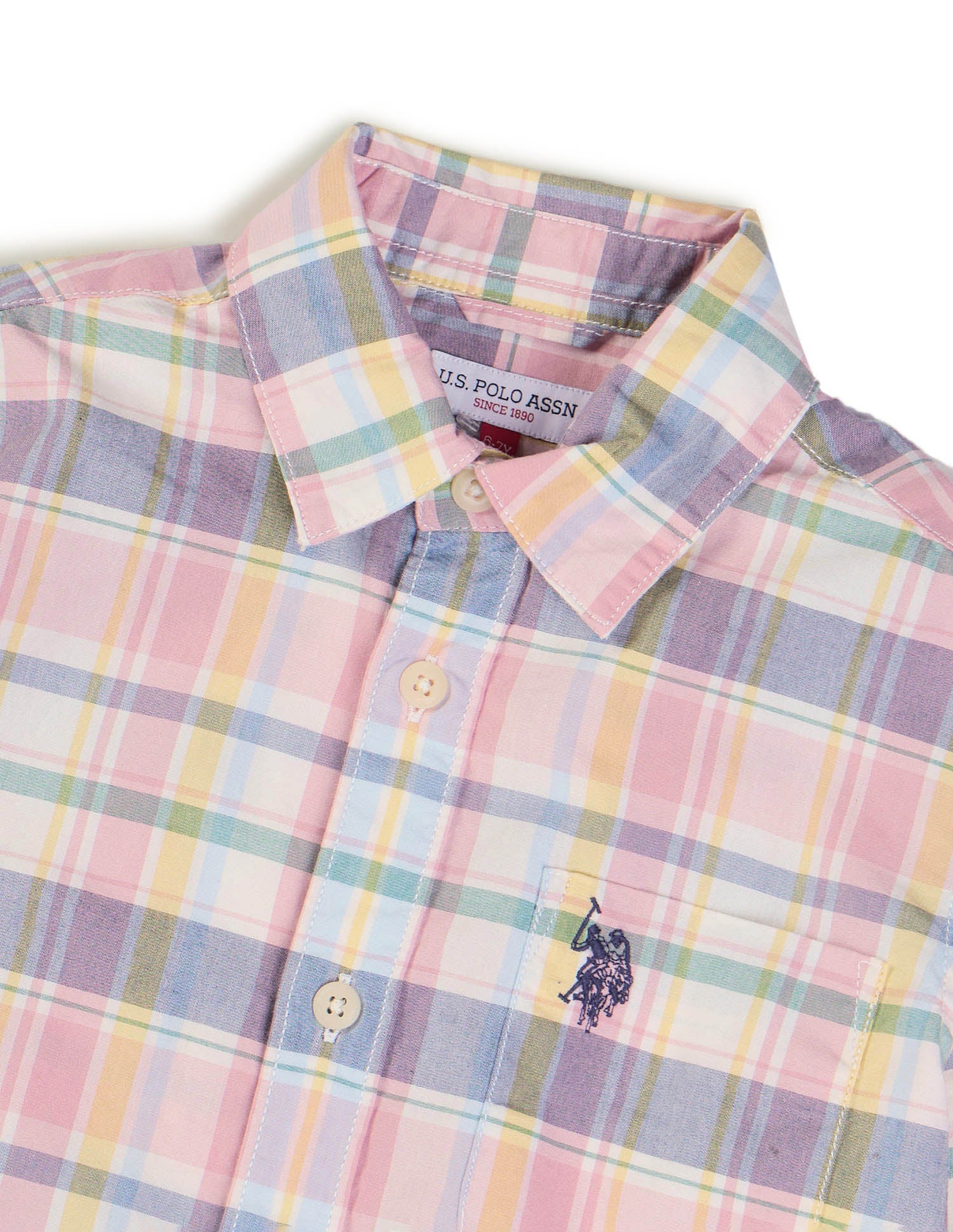 Boys Pure Cotton Regular Fit Shirt Pink - U.S. POLO ASSN. | Large