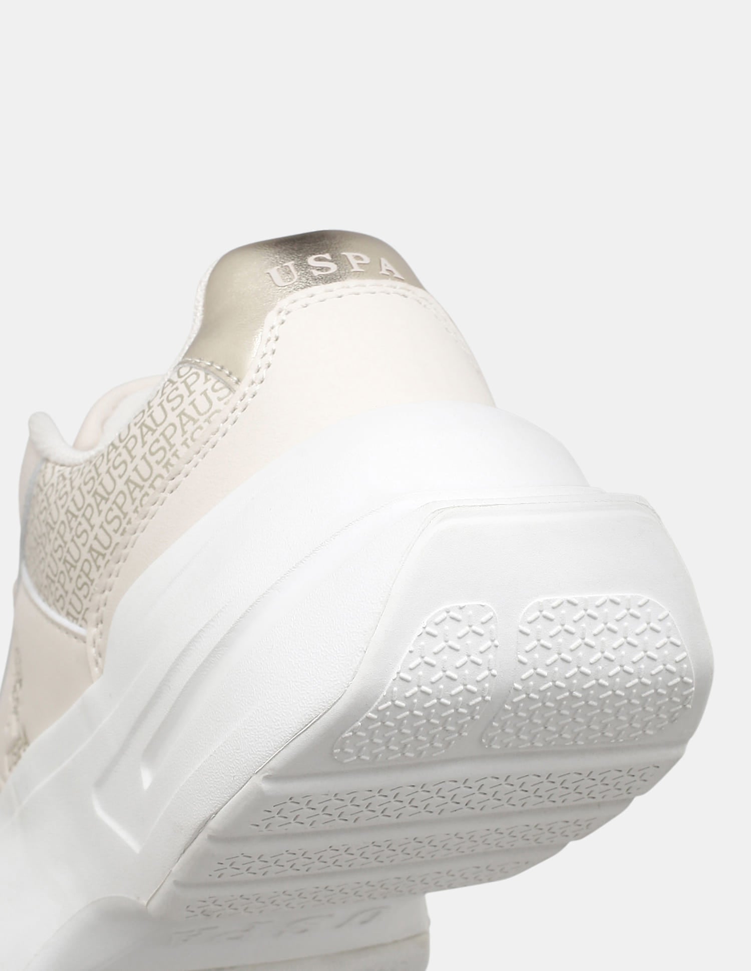 Women Thea Metallic Brand Printed Sneakers Beige - U.S. Polo Assn. India | Large