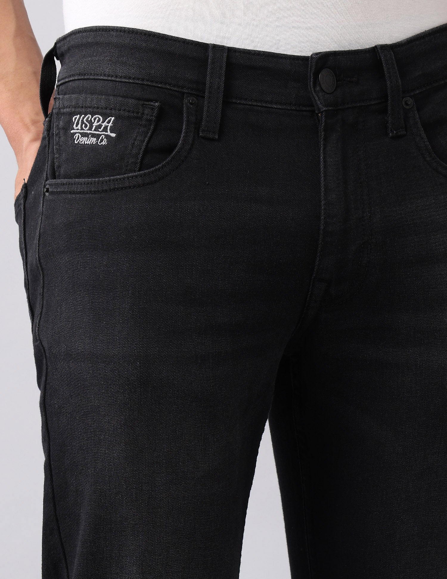 Brandon Slim Tapered Fit Black Jeans Black - U.S. Polo Assn. India | Large