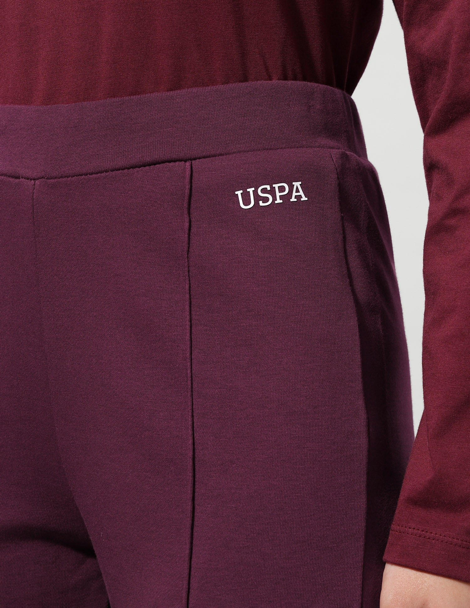 High Rise Flared Fit Trousers Wine - U.S. Polo Assn. India | Large