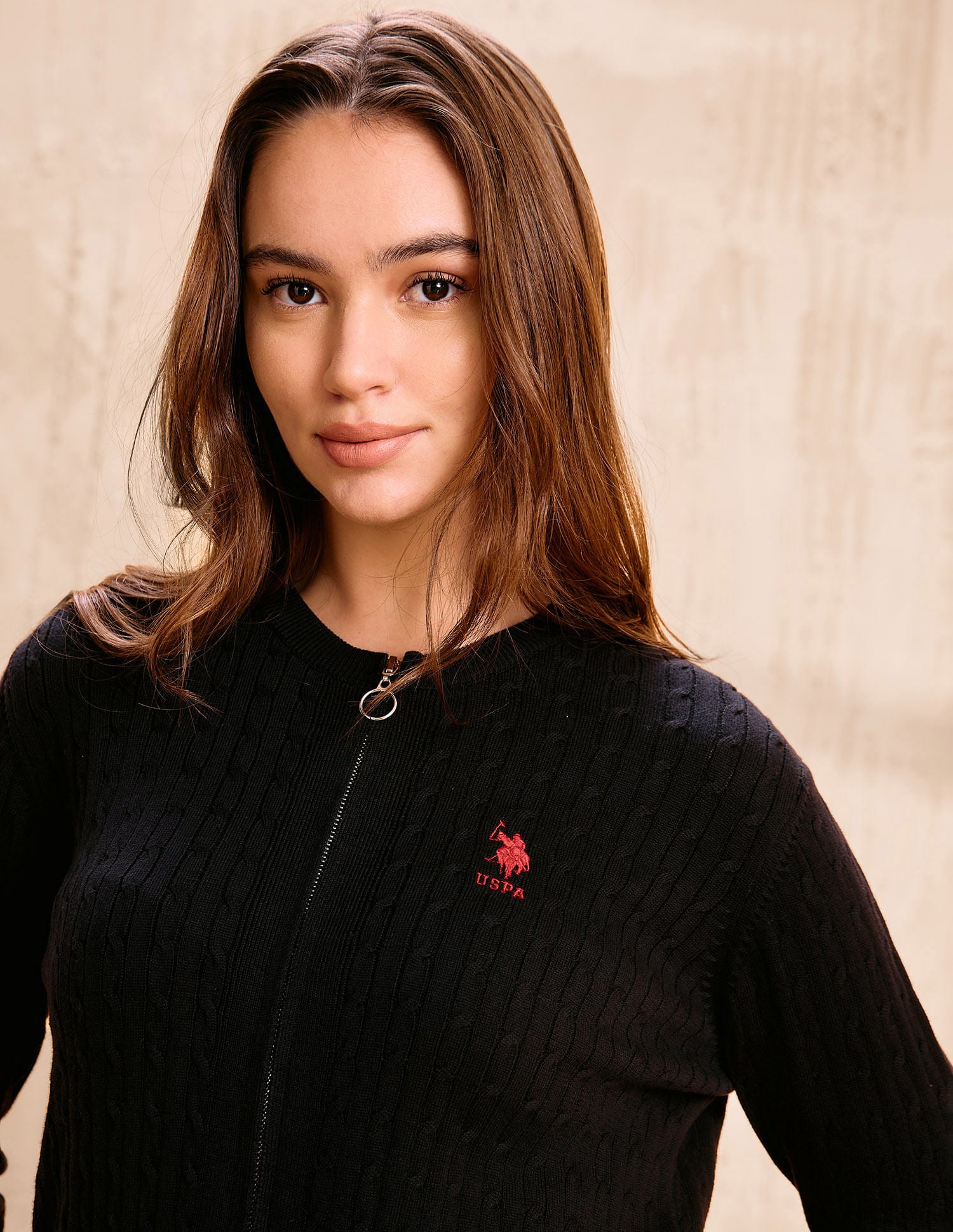 Cable Knit Regular Fit Sweater Black - U.S. POLO ASSN. | Large