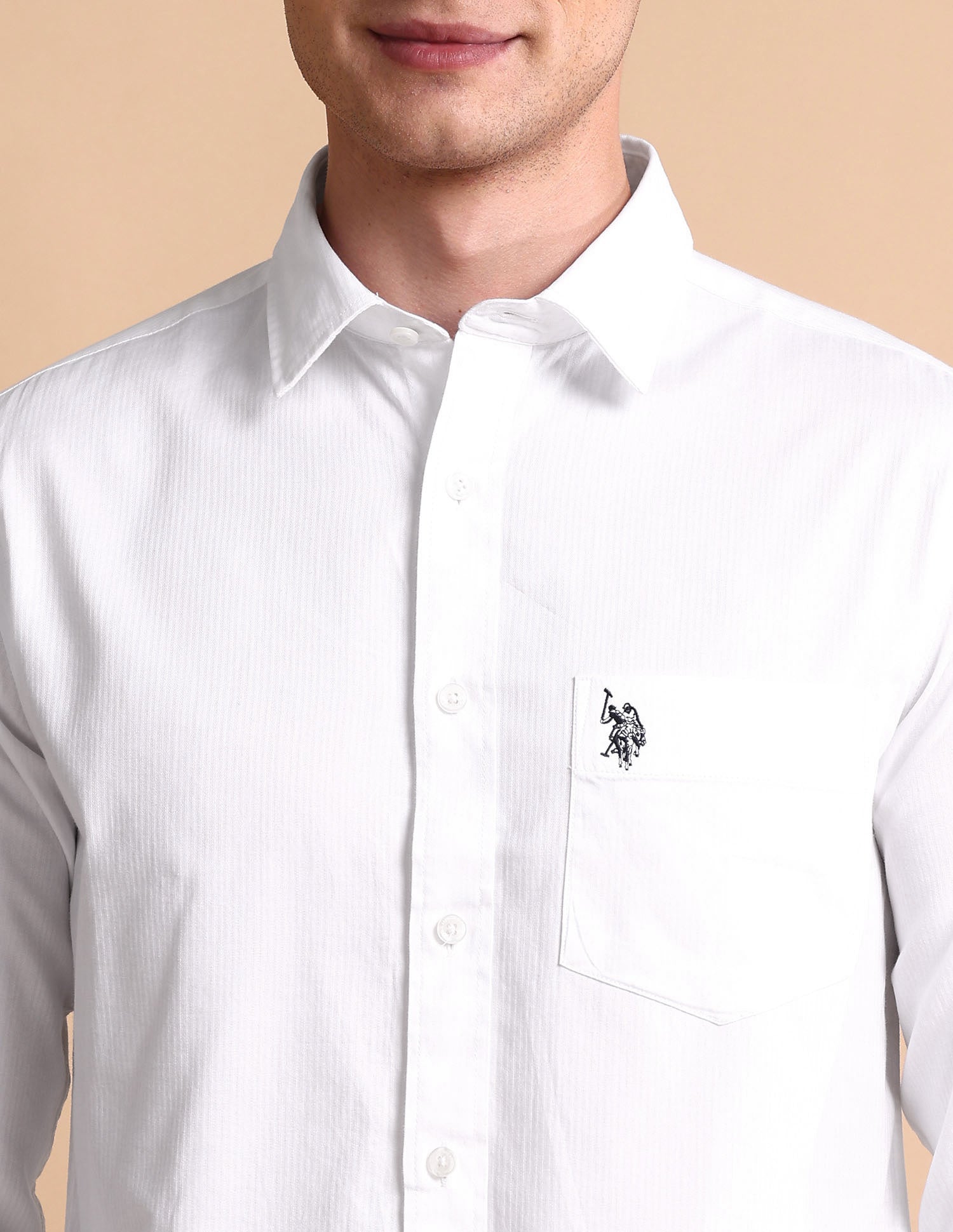 Pure Cotton Tailored Fit Shirt White - U.S. POLO ASSN. | Large