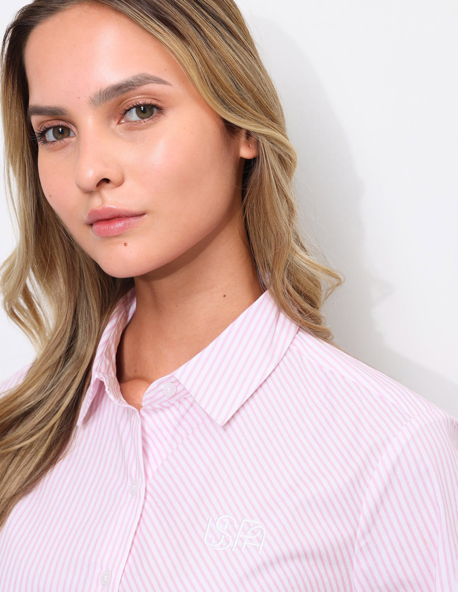 Vertical Striped Oversized Fit Shirt Pink - U.S. Polo Assn. India | Large