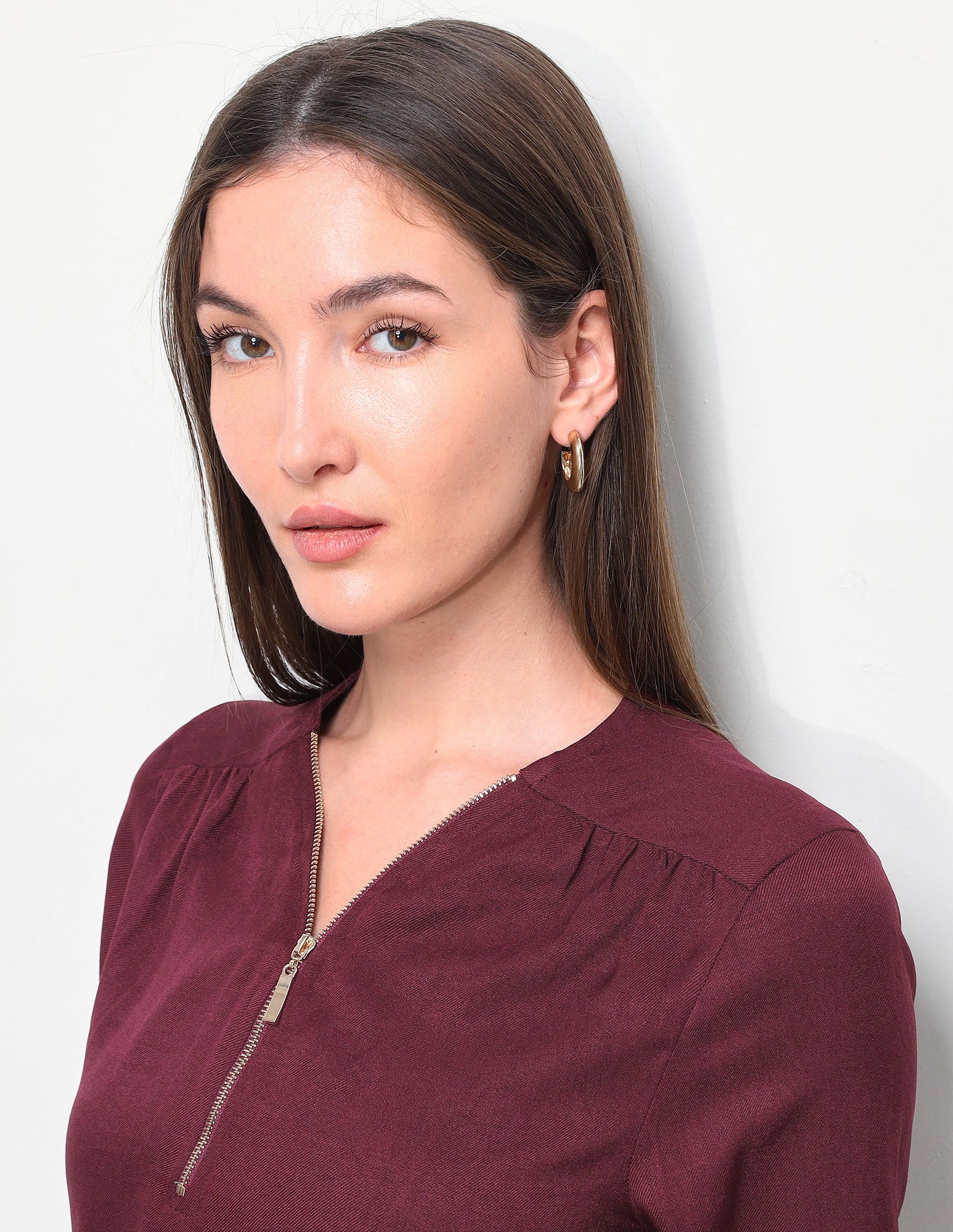 Solid Regular Fit Zipper Top Wine - U.S. Polo Assn. India | Large