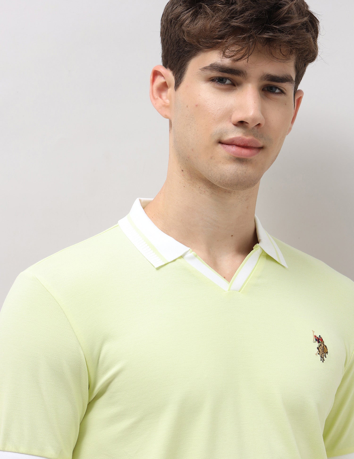 Solid Slim Fit Polo Shirt Light Yellow - U.S. Polo Assn. India | Large