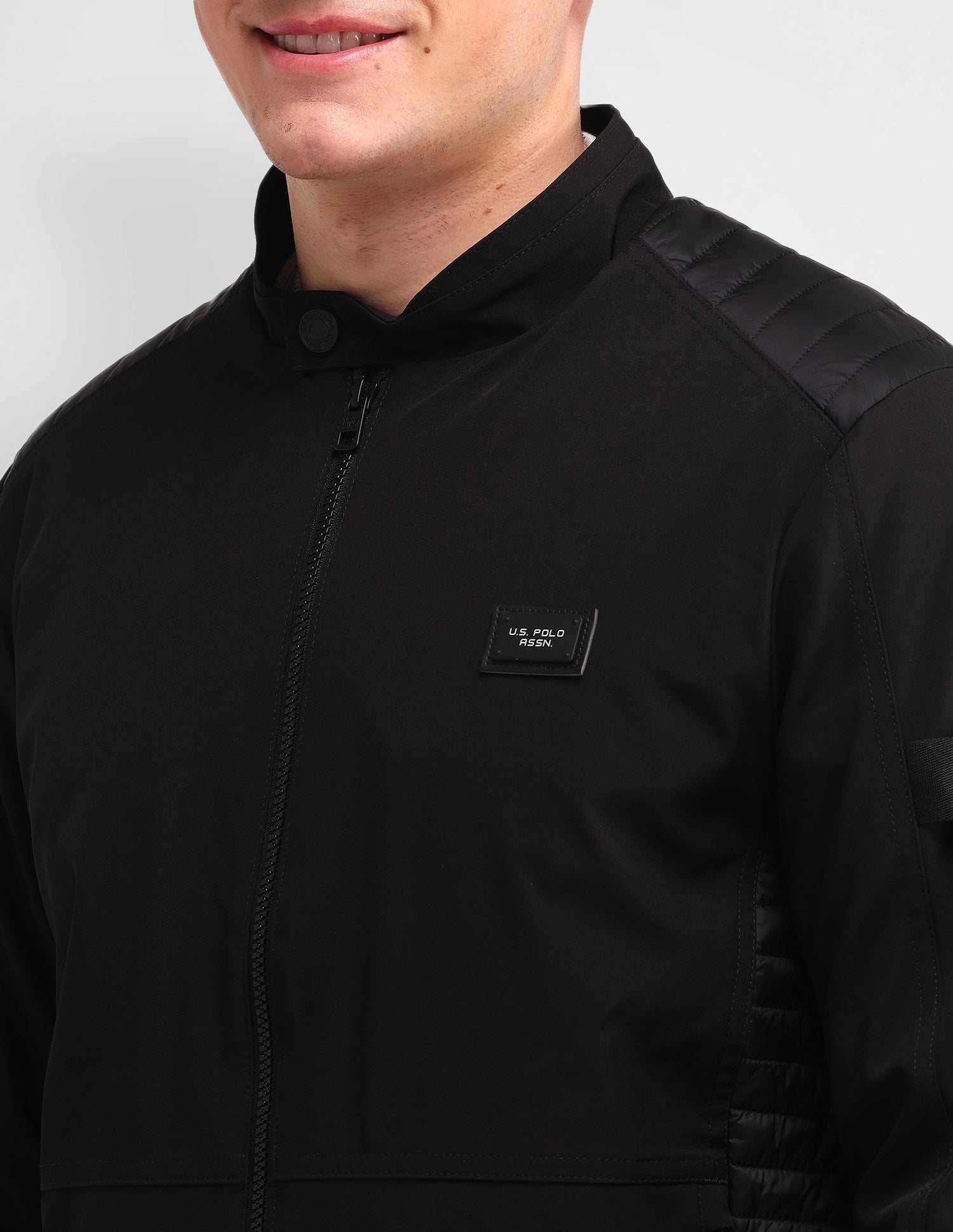 Colour Blocked Regular Fit Jacket Black - U.S. POLO ASSN. | Large