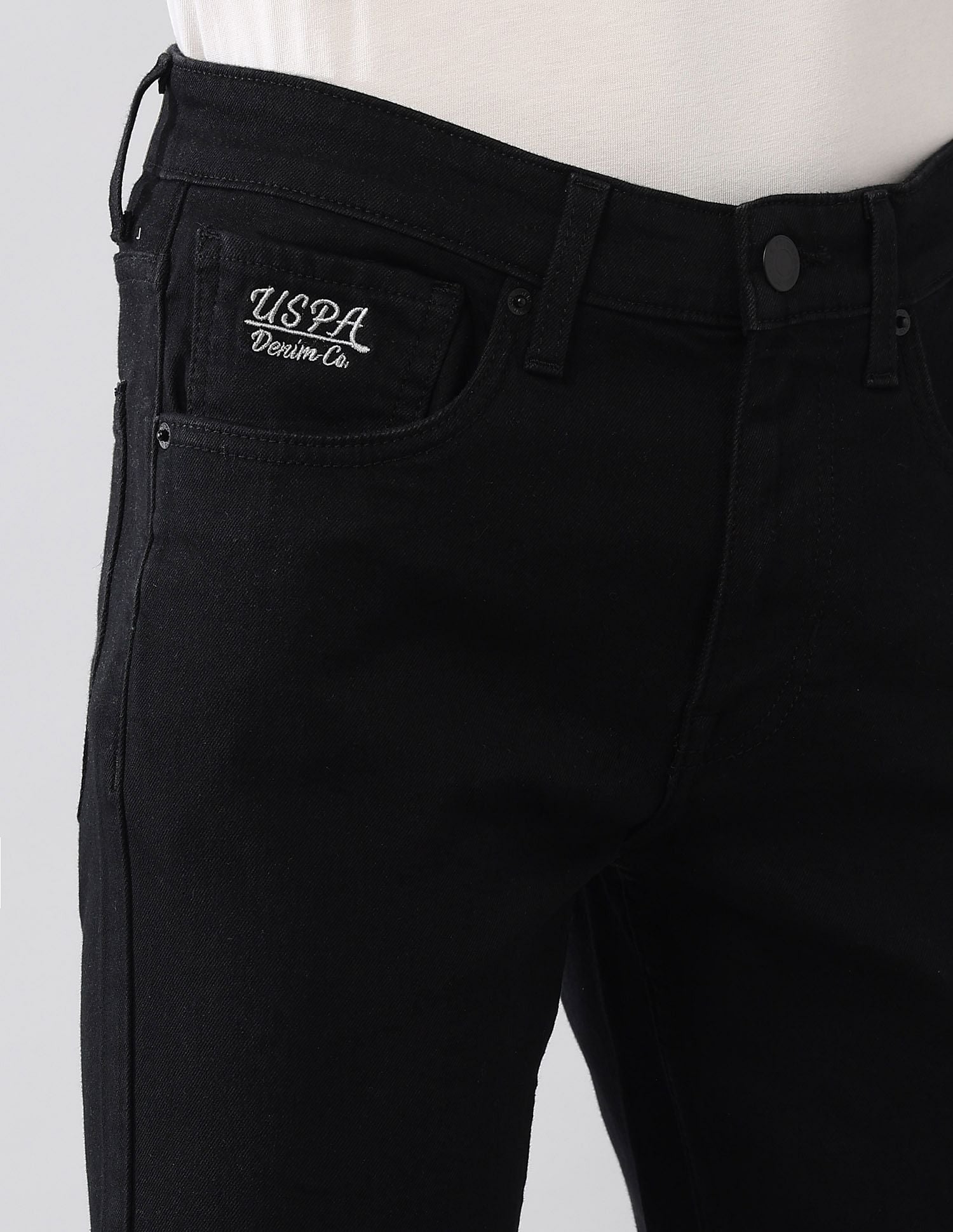 Regallo Skinny Fit Black Jeans Black - U.S. Polo Assn. India | Large