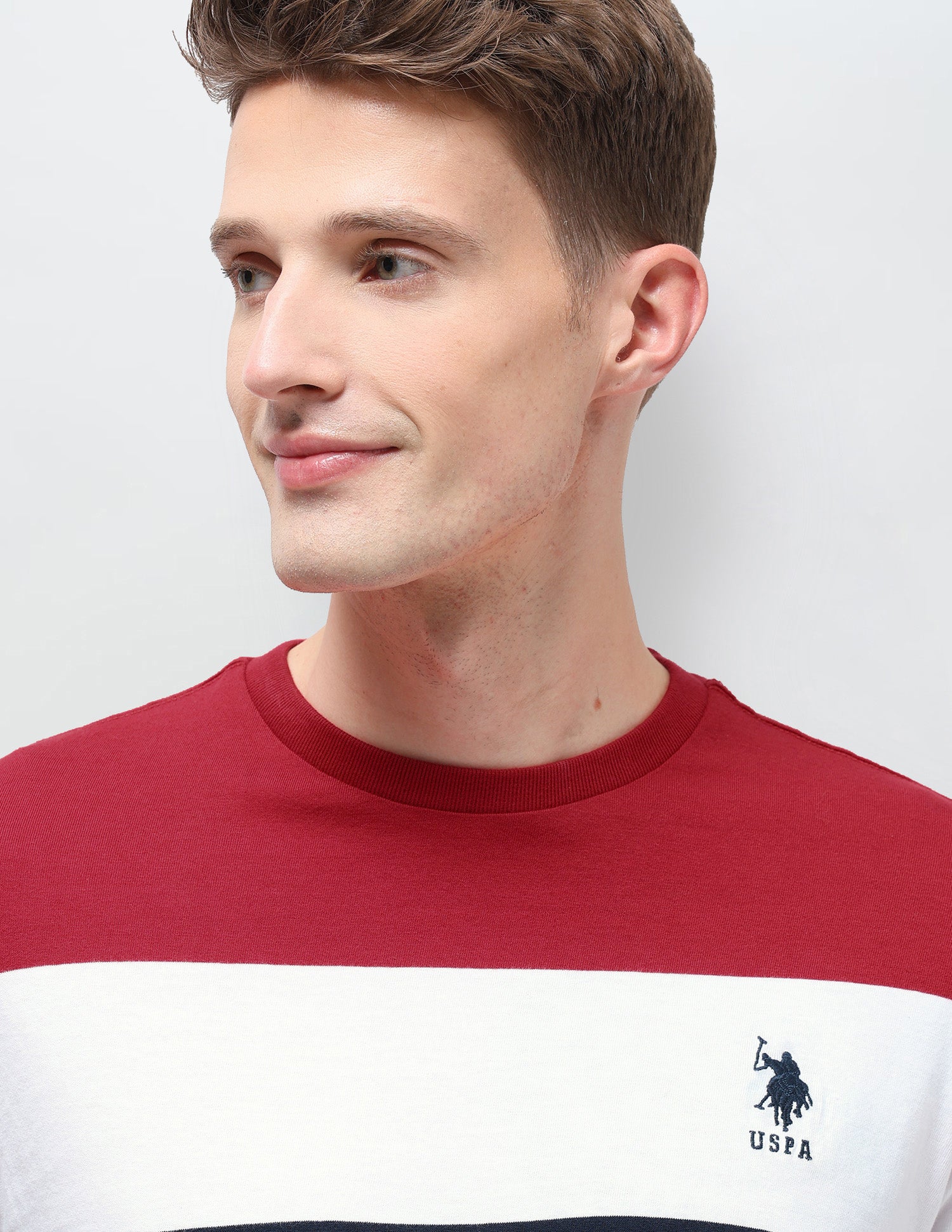 Colourblocked Slim Fit T-Shirt White - U.S. Polo Assn. India | Large