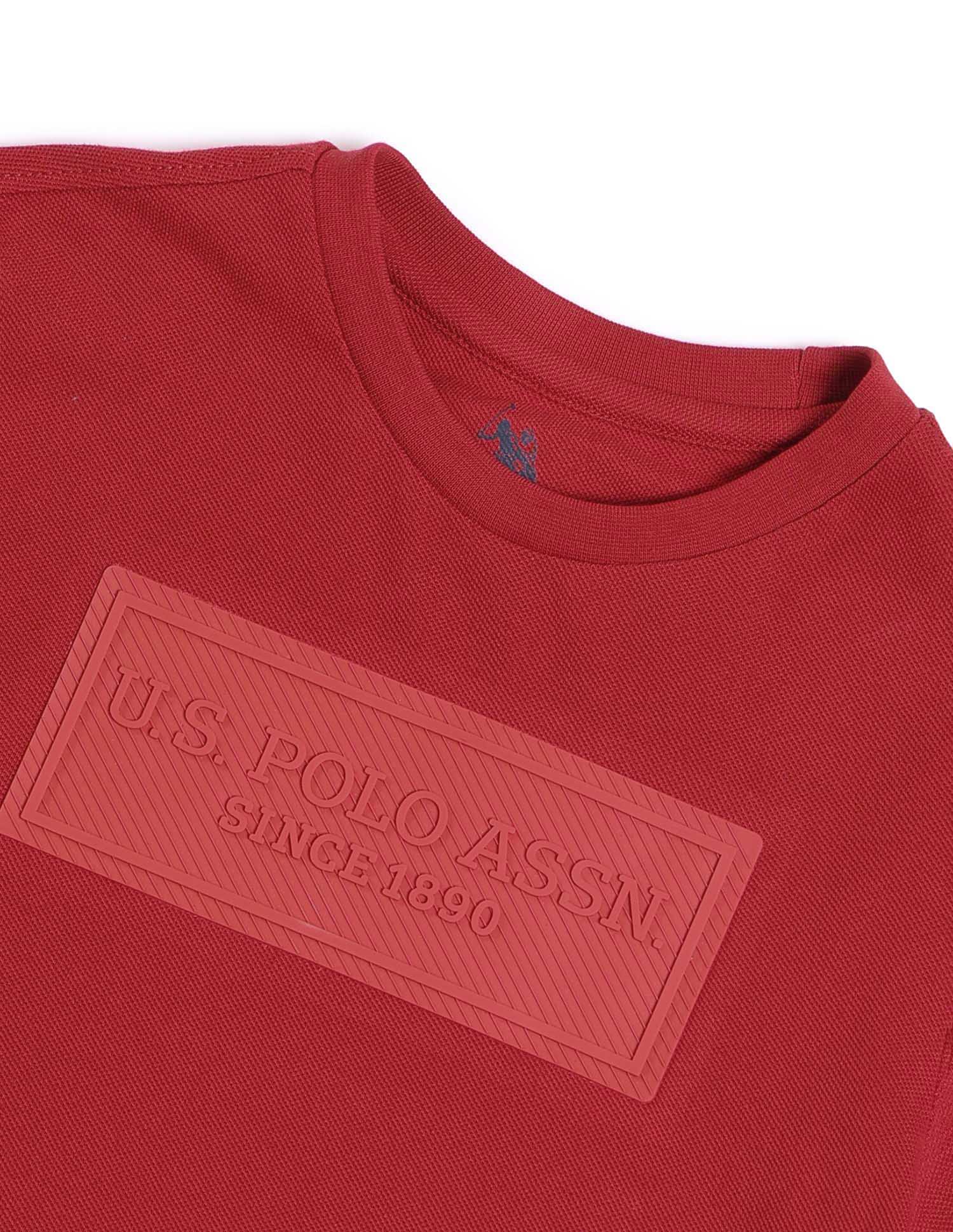 Boys Brand Printed Regular Fit T-Shirt Medium Red - U.S. POLO ASSN. | Large
