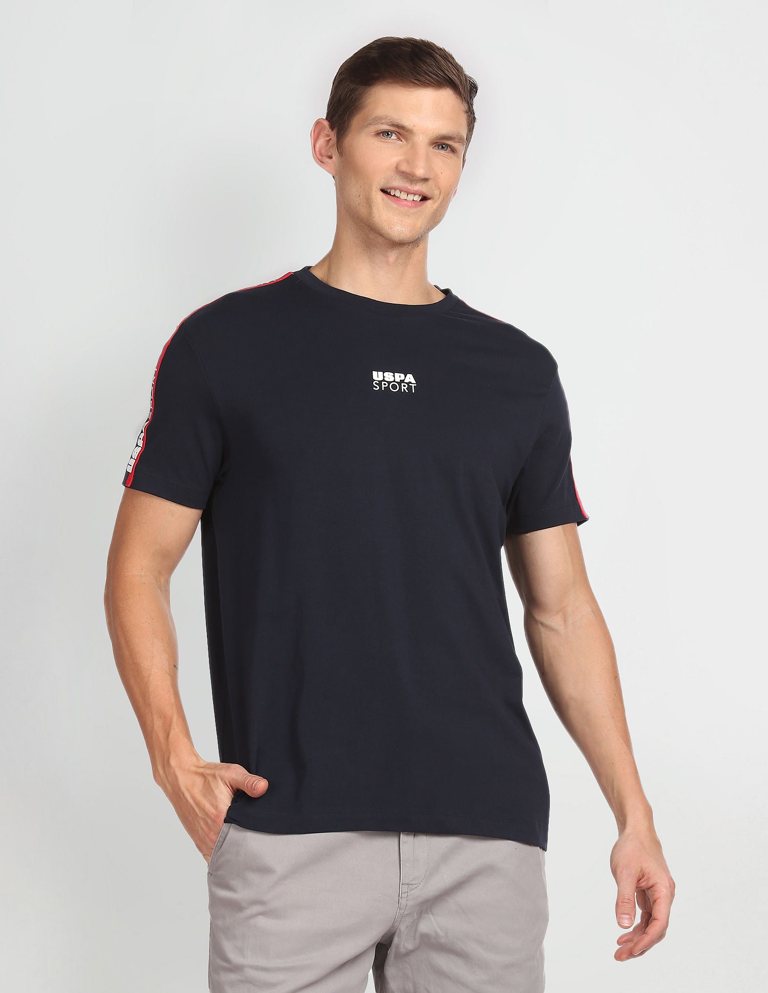Brand Taped Solid T-Shirt Navy - U.S. POLO ASSN. | Large