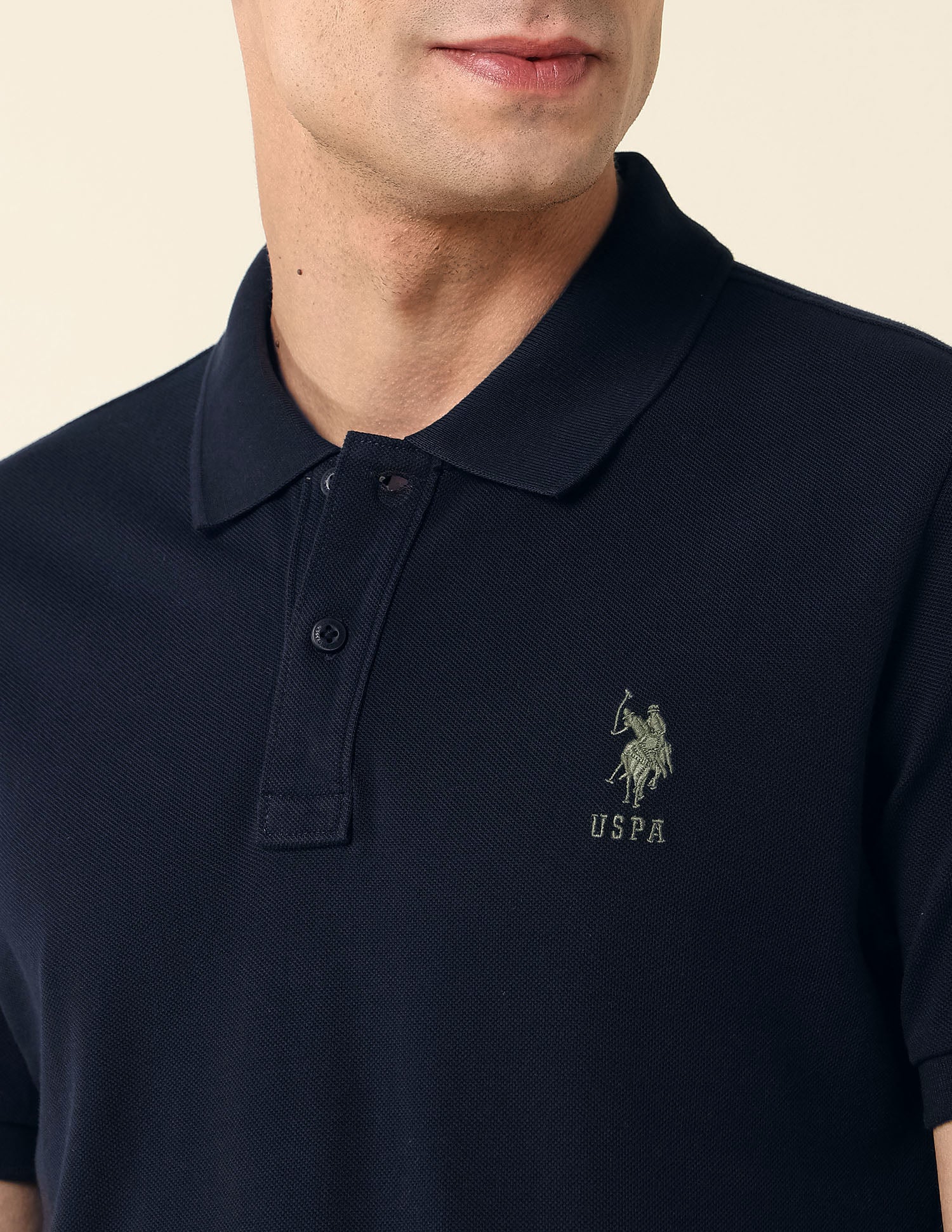 Brand Printed Pure Cotton Polo Shirt Navy - U.S. POLO ASSN. | Large