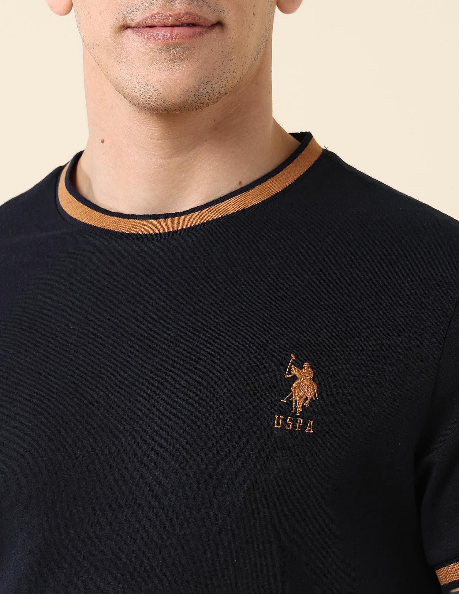 Solid Slim Fit T-Shirt Navy - U.S. Polo Assn. India | Large