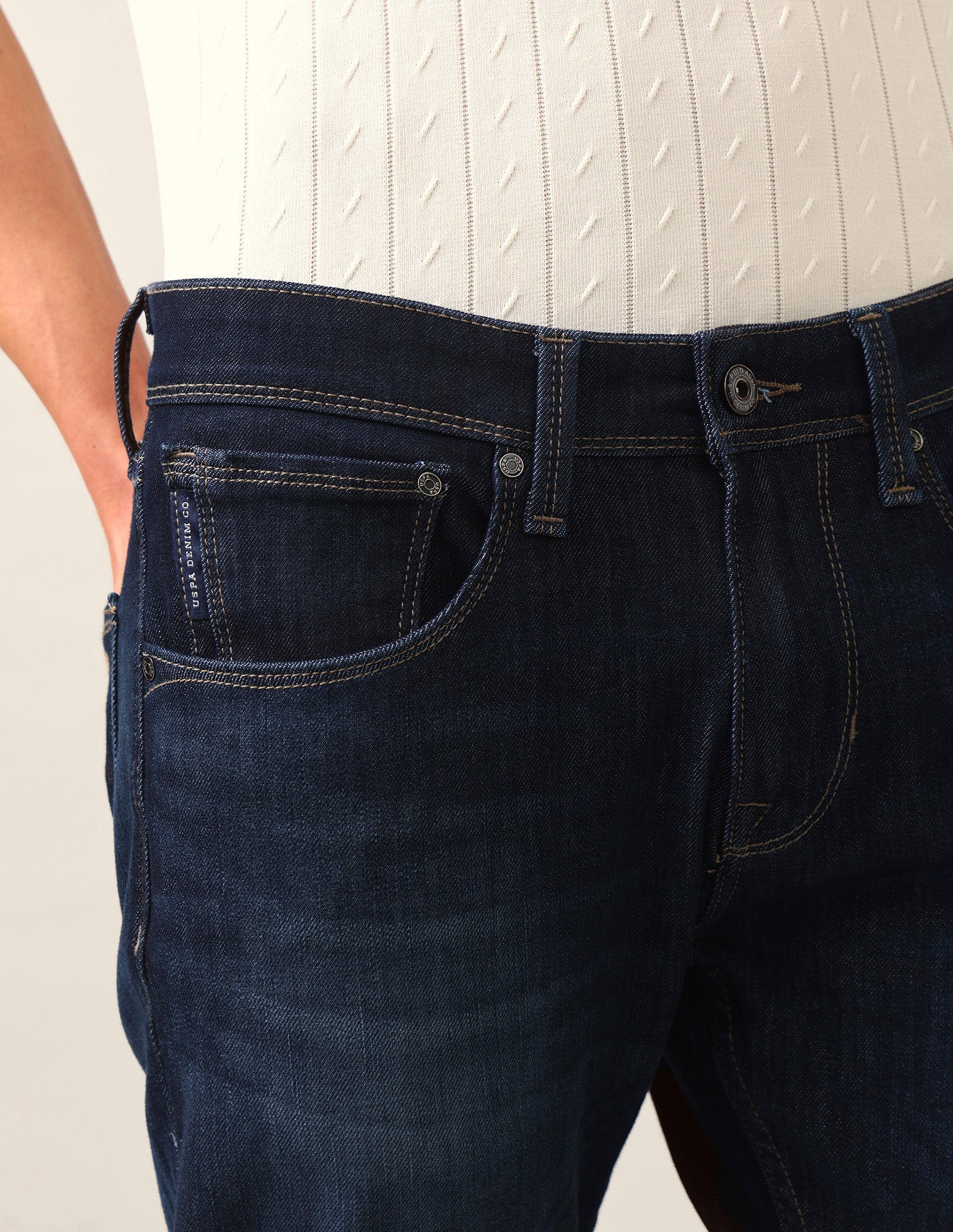 Henry Tapered Fit Blue Jeans Mid Blue - U.S. Polo Assn. India | Large
