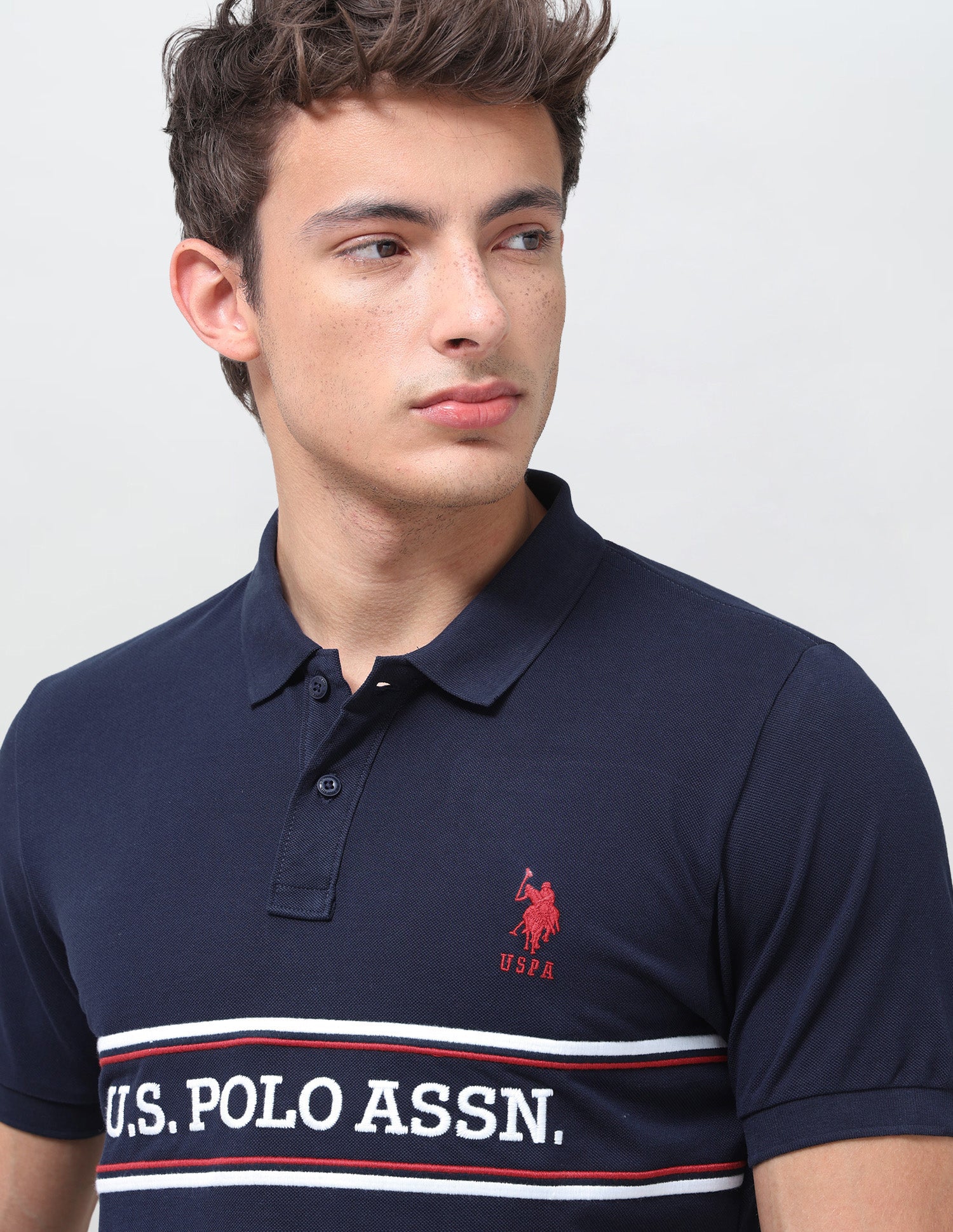 Brand Embroidered Regular Fit Polo Shirt Navy - U.S. Polo Assn. India | Large