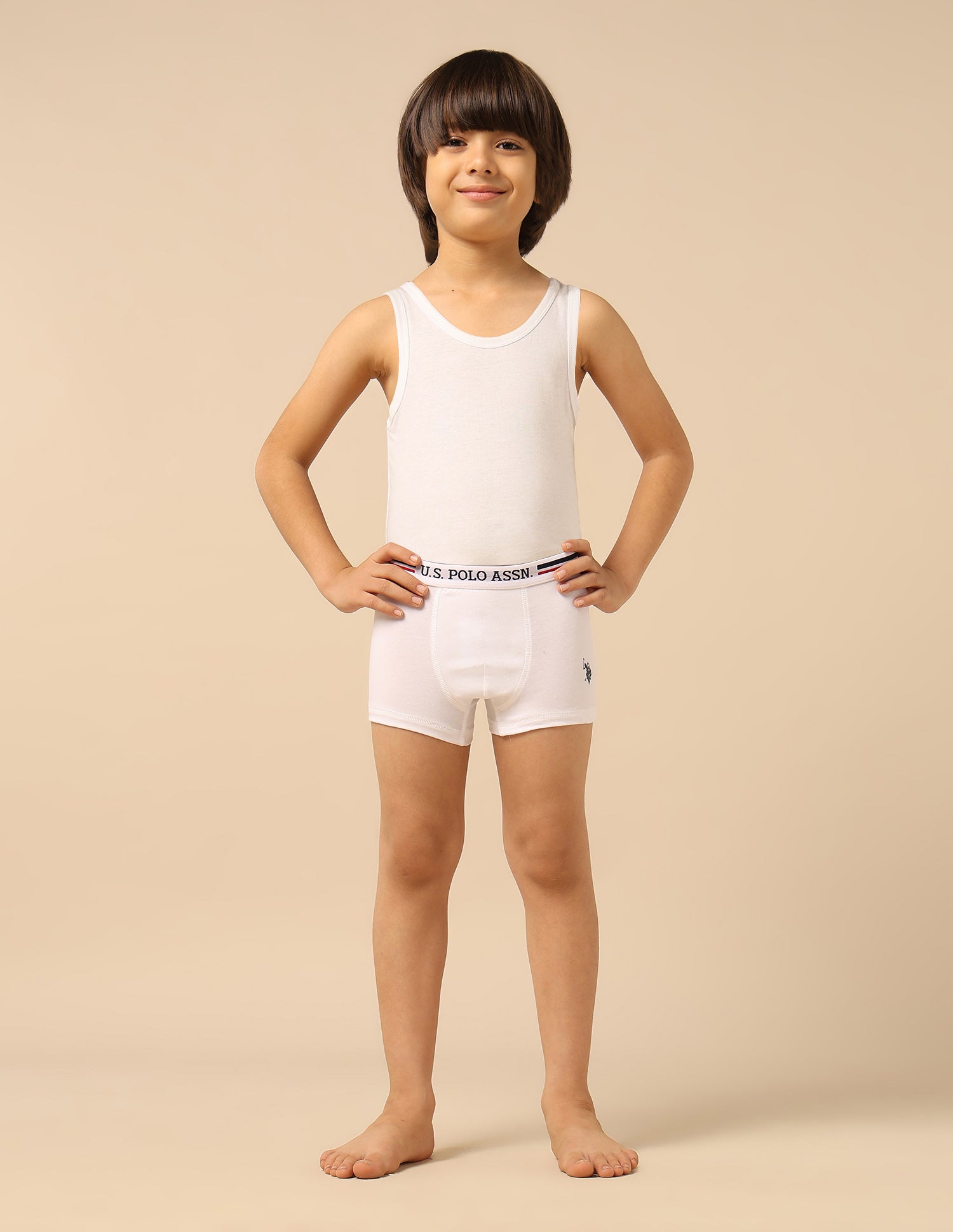 Boys Moisture Wicking Briefs - Pack Of 3 White/Navy/Power Blue - U.S. POLO ASSN. | Large