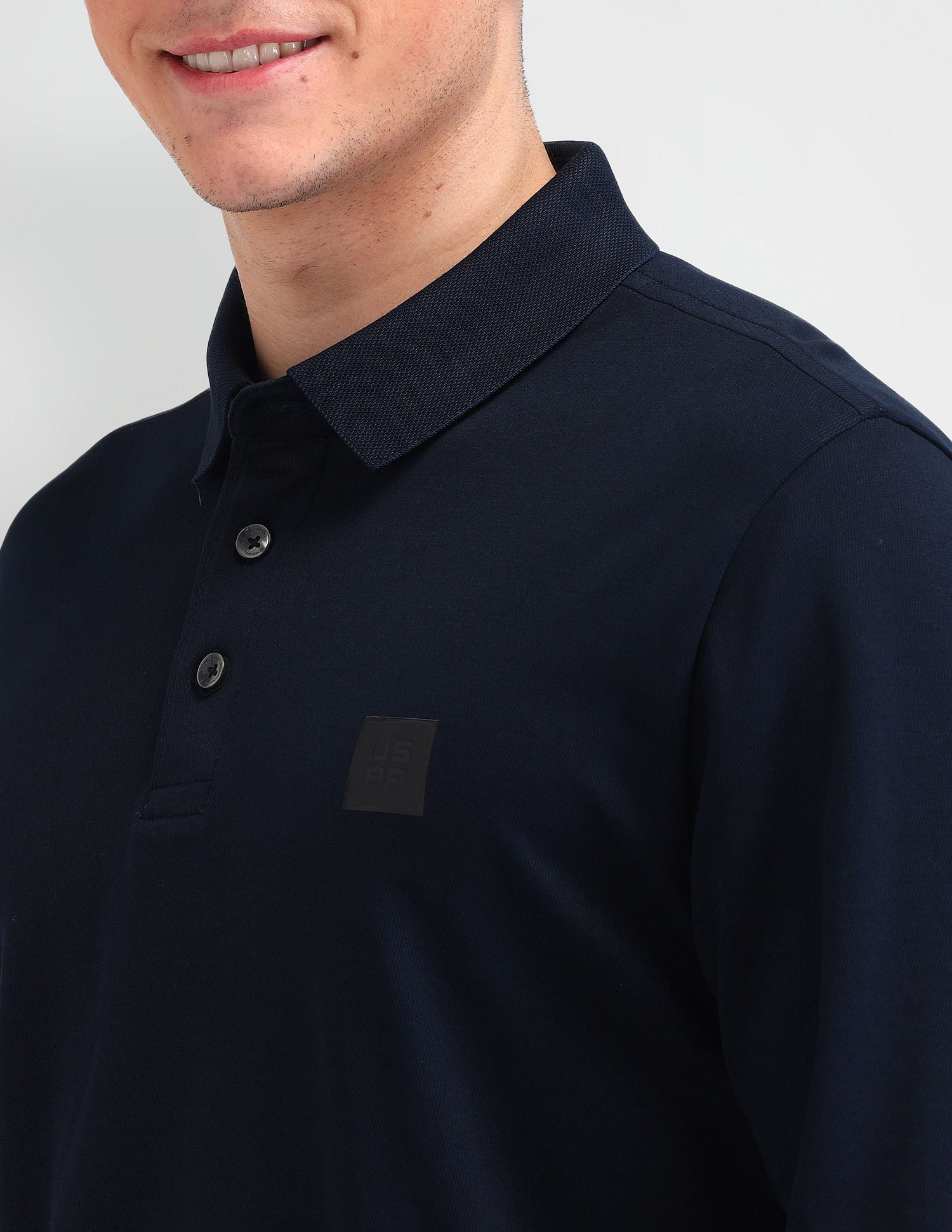 Muscle Fit Solid Polo Shirt Sky Captain - U.S. Polo Assn. India | Large