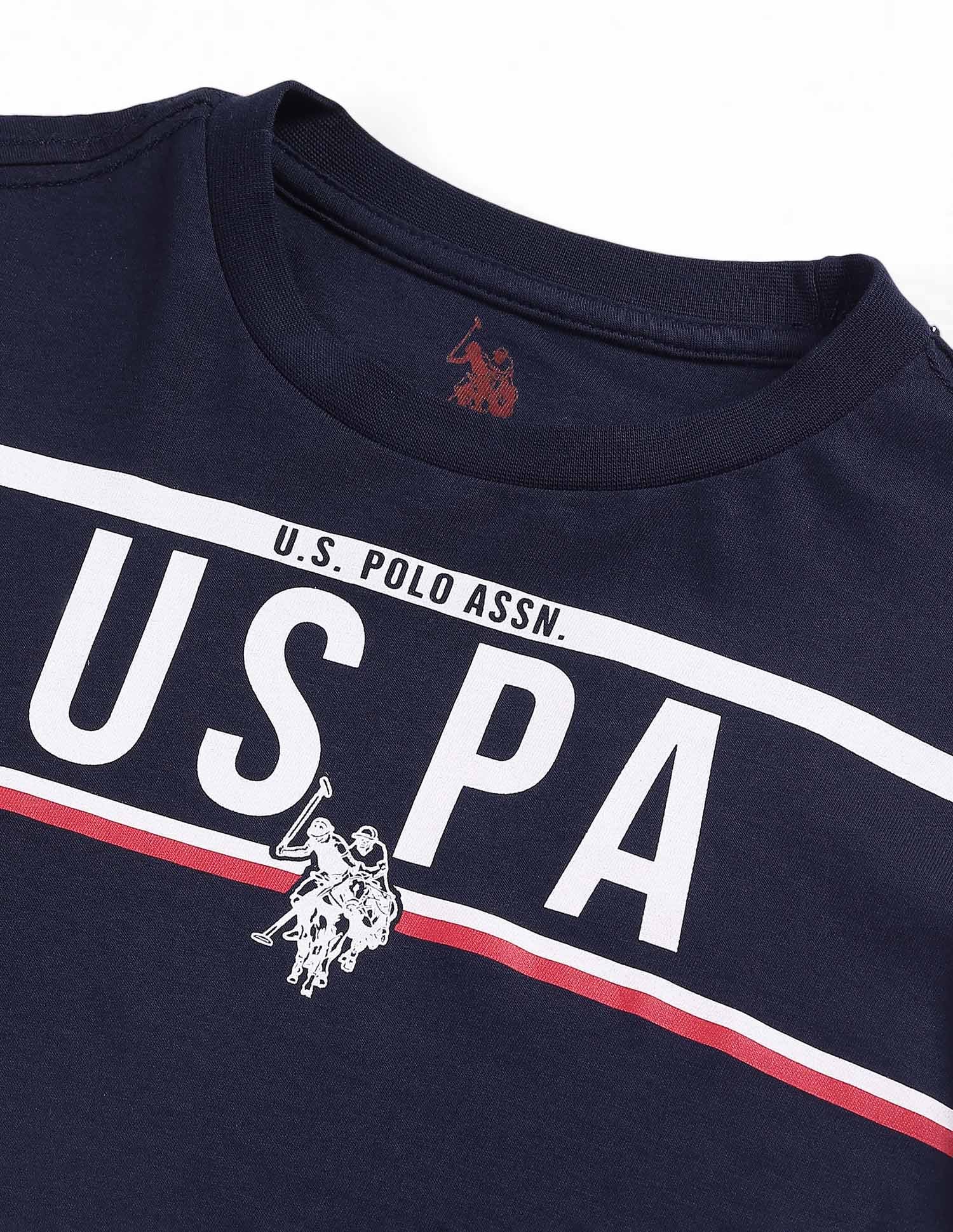 Boys Pure Cotton Regular T-shirt Blue - U.S. POLO ASSN. | Large