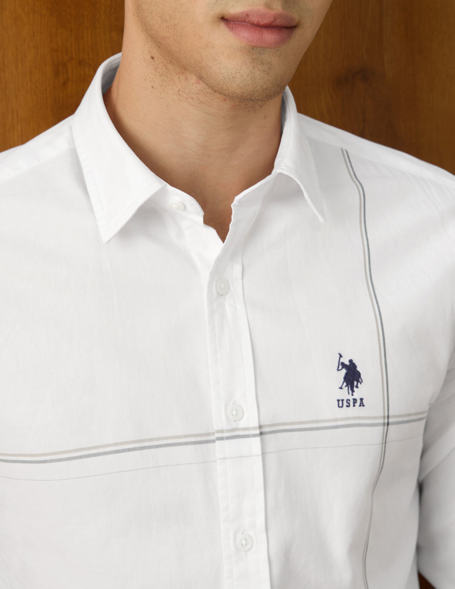 Twill Regular Fit Shirt White - U.S. Polo Assn. India | Large
