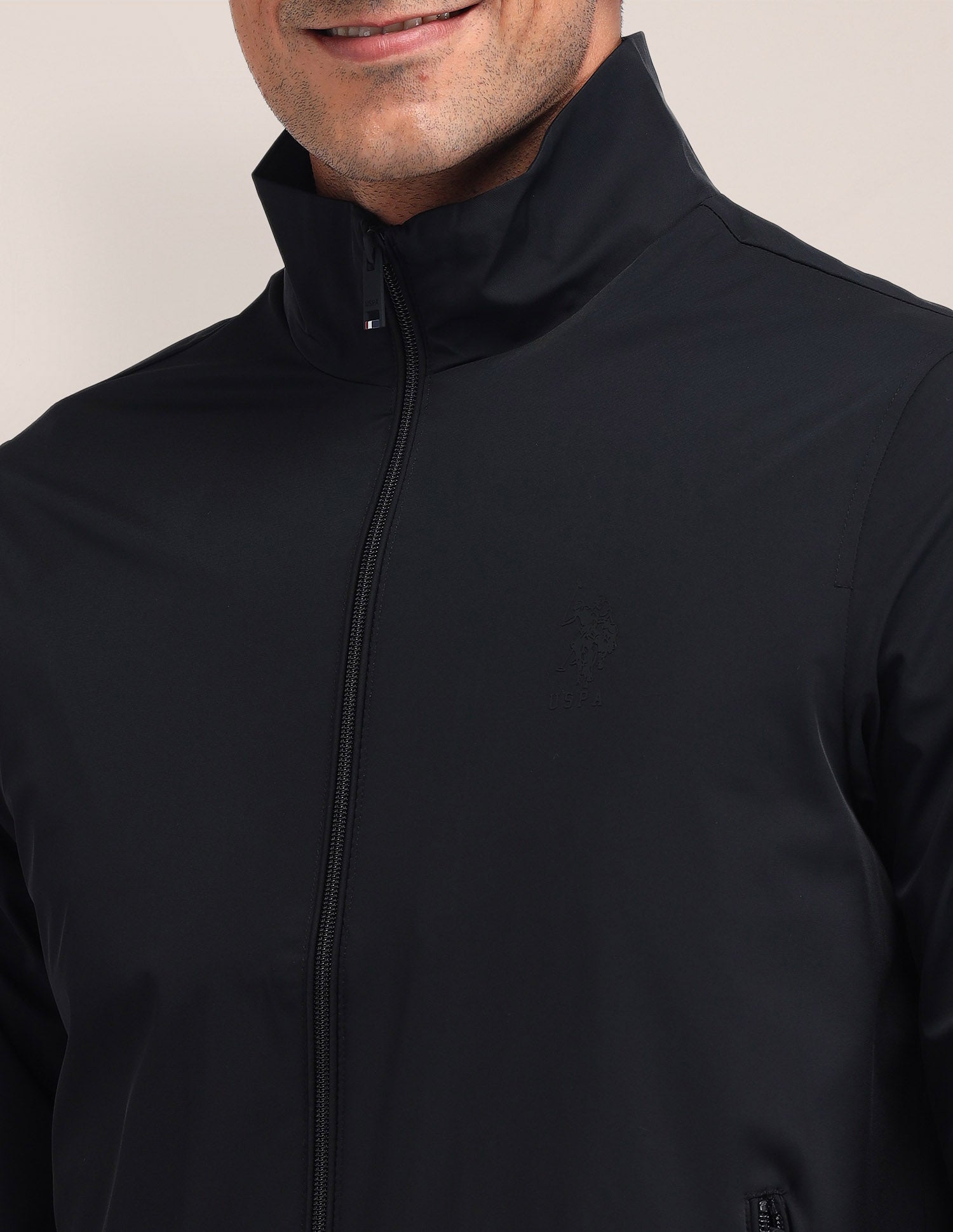 Colour Blocked Regular Fit Jacket Black - U.S. POLO ASSN. | Large