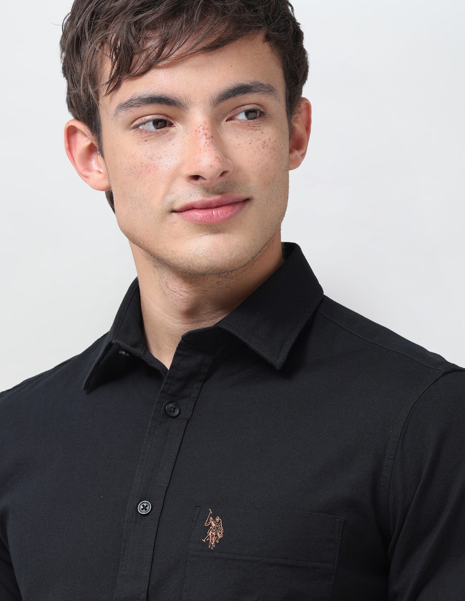Tailored Fit Oxford Shirt Black - U.S. Polo Assn. India | Large