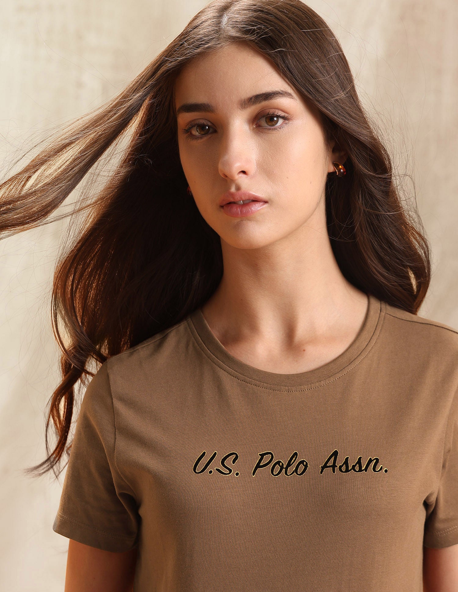 Brand Printed Regular Fit T-Shirt Brown - U.S. POLO ASSN. | Large