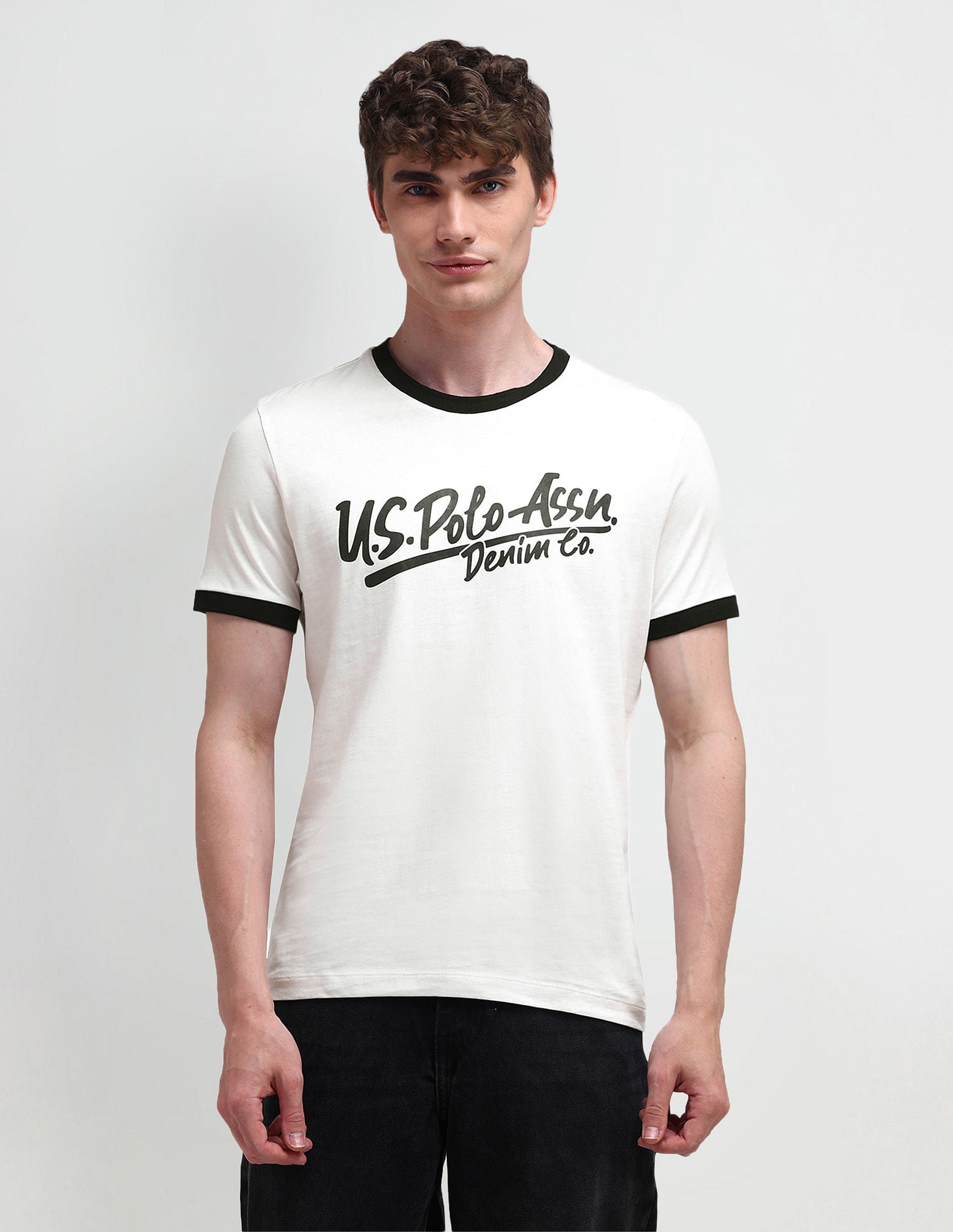 Muscle Fit Typography T-Shirt Black - U.S. POLO ASSN. | Large