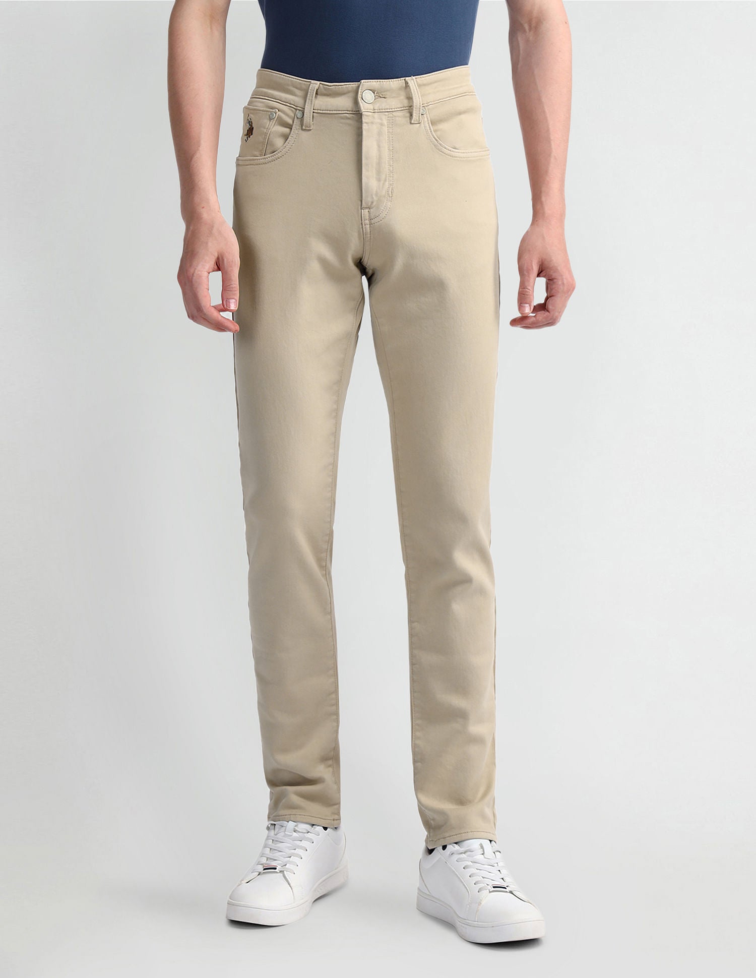 Slim Tapered Beige Jeans Beige - U.S. POLO ASSN. | Large