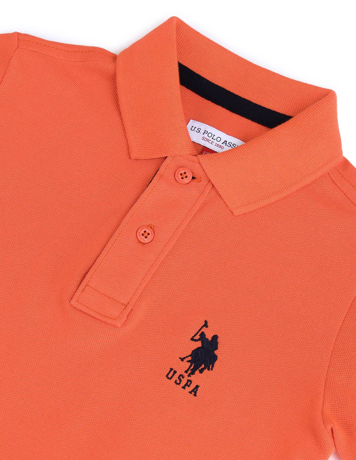 Boys Pure Cotton Regular Polo Shirt Orange - U.S. POLO ASSN. | Large