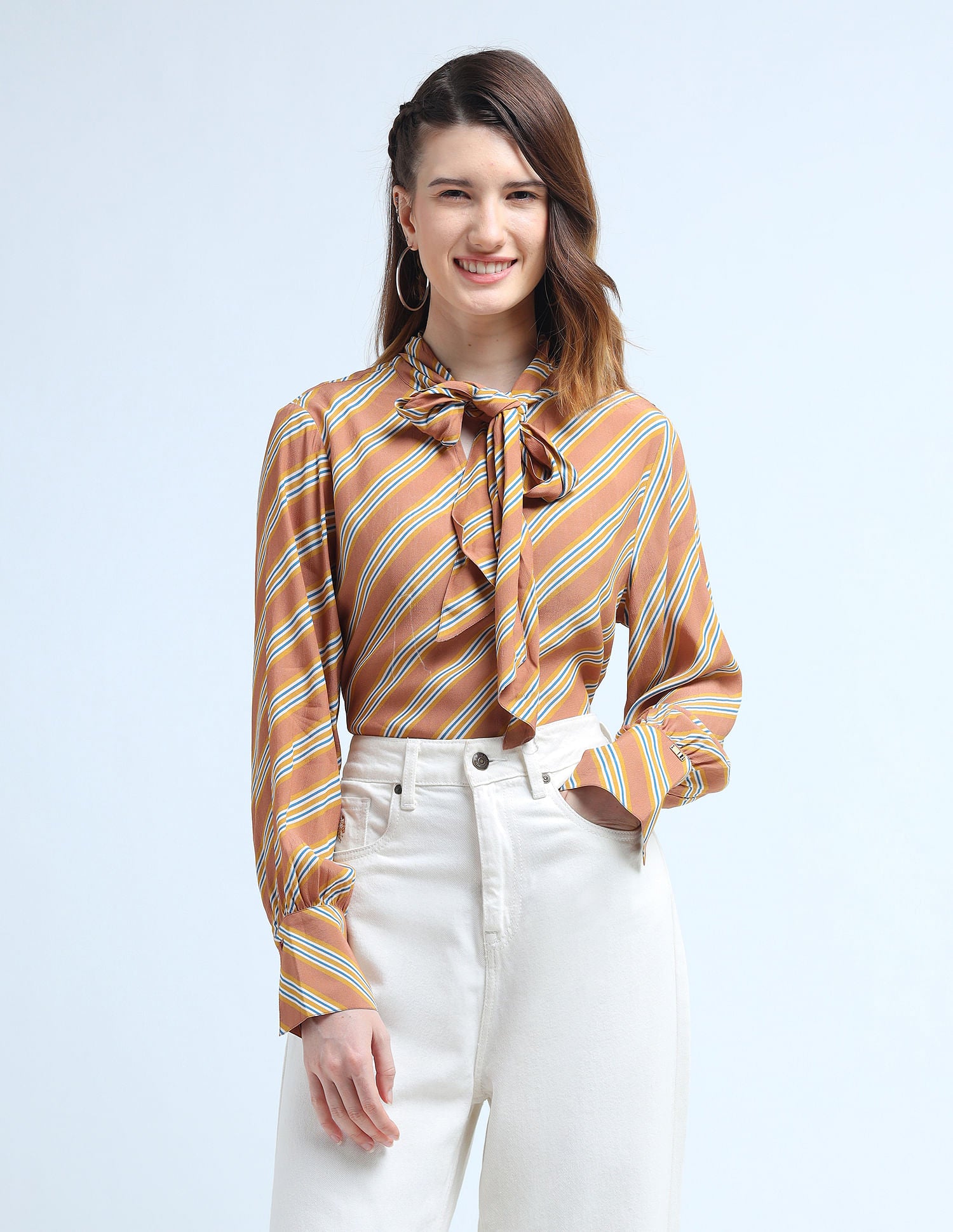 Geometric Print Bow Tie Top Multicolour - U.S. POLO ASSN. | Large