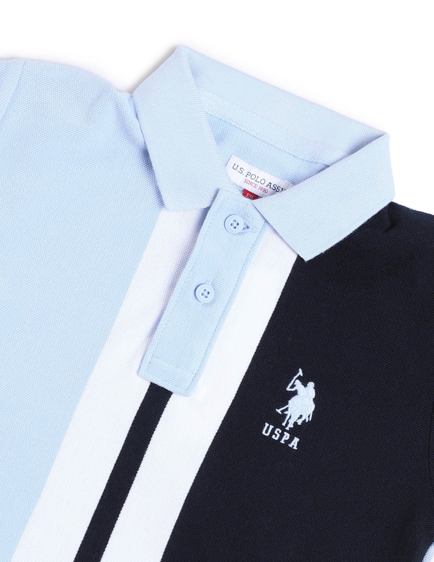 Boys Colour blocked Regular Fit Polo Shirt Blue - U.S. POLO ASSN. | Large