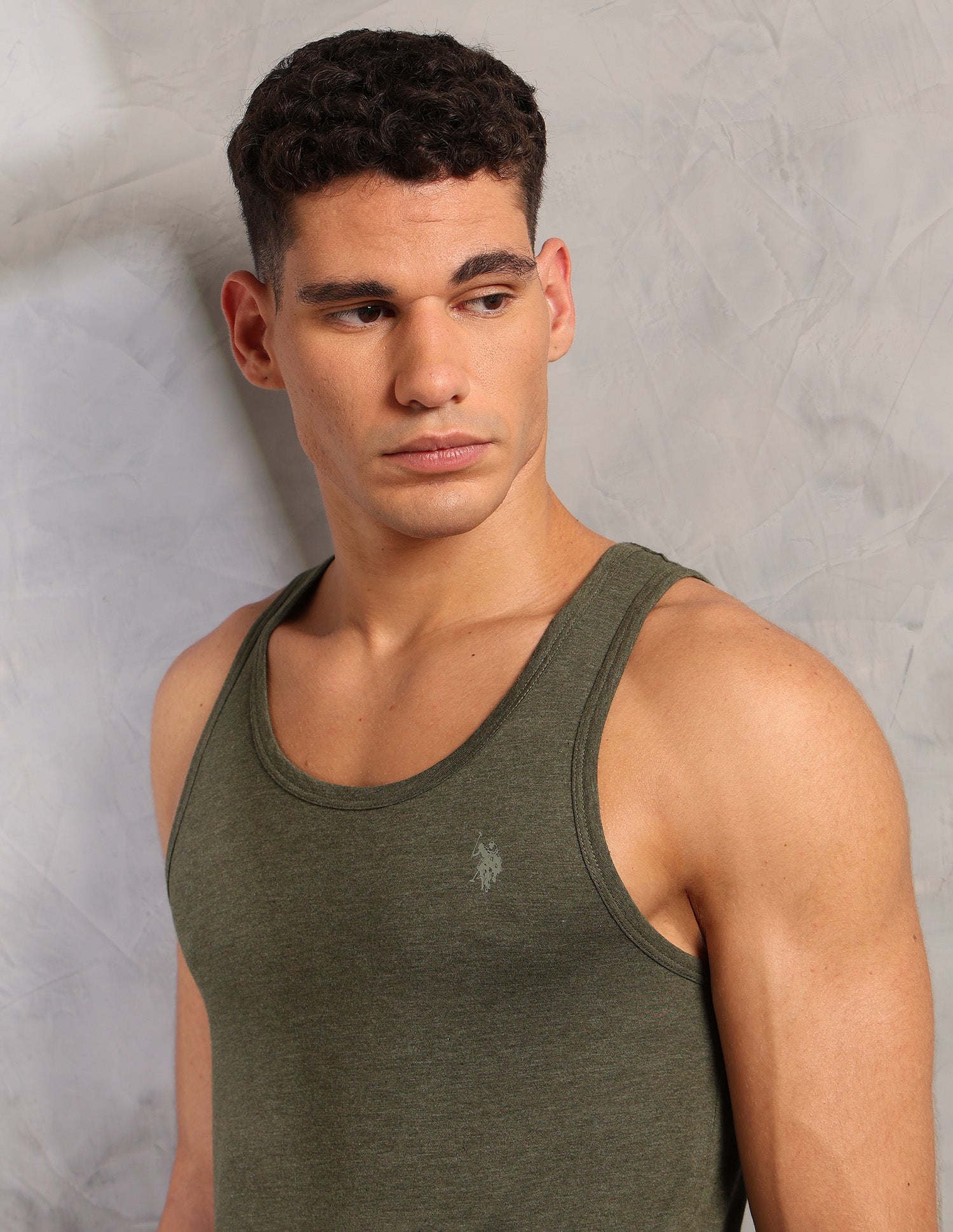 Heathered Comfort Fit PV004 Vest - Pack Of 1 Olive Melange - U.S. POLO ASSN. | Large