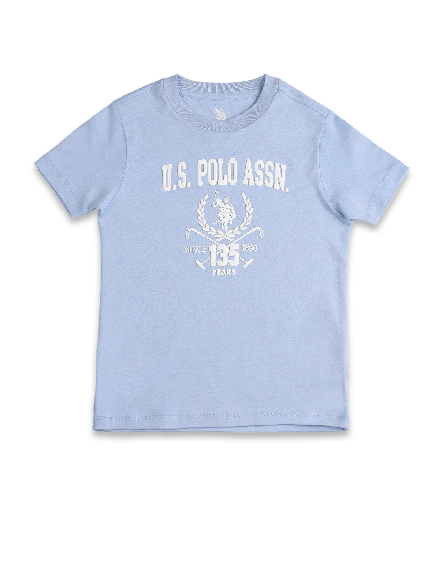 Boys Brand Embossed Pure Cotton T-Shirt Blue - U.S. POLO ASSN. | Large