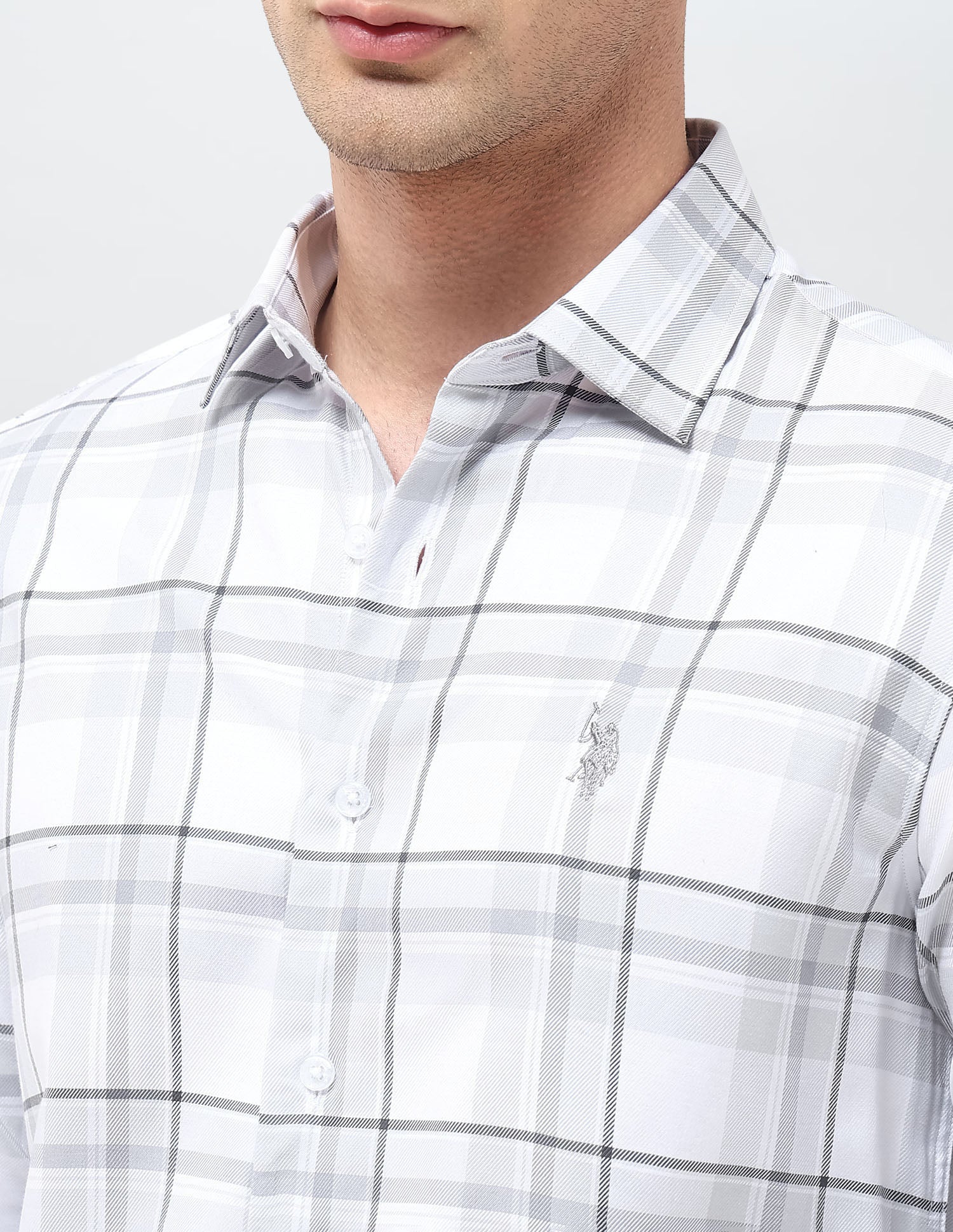 Twill Tailored Fit Shirt Grey - U.S. POLO ASSN. | Large