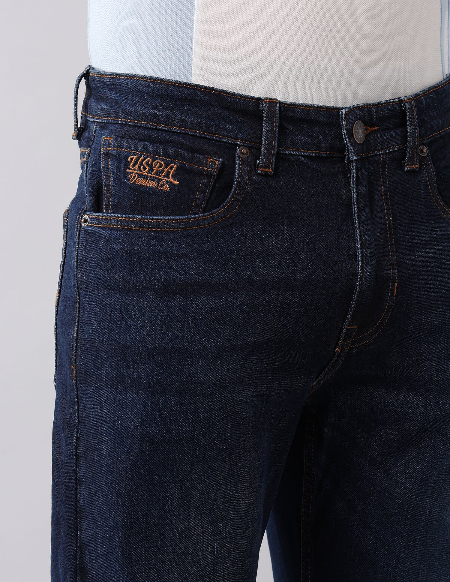 Cole Comfort Cropped Fit Blue Jeans Dark Blue - U.S. Polo Assn. India | Large