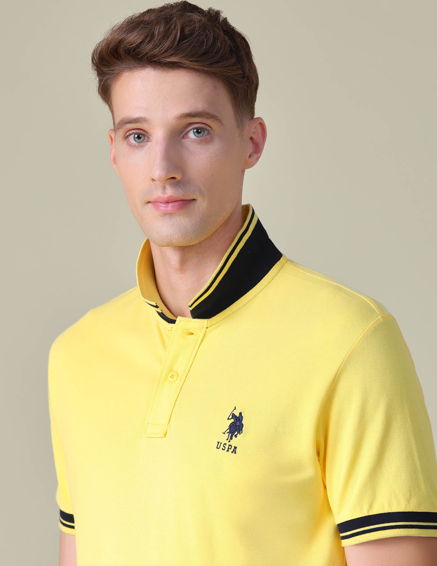 Solid Regular Fit Polo Shirt Light Yellow - U.S. POLO ASSN. | Large
