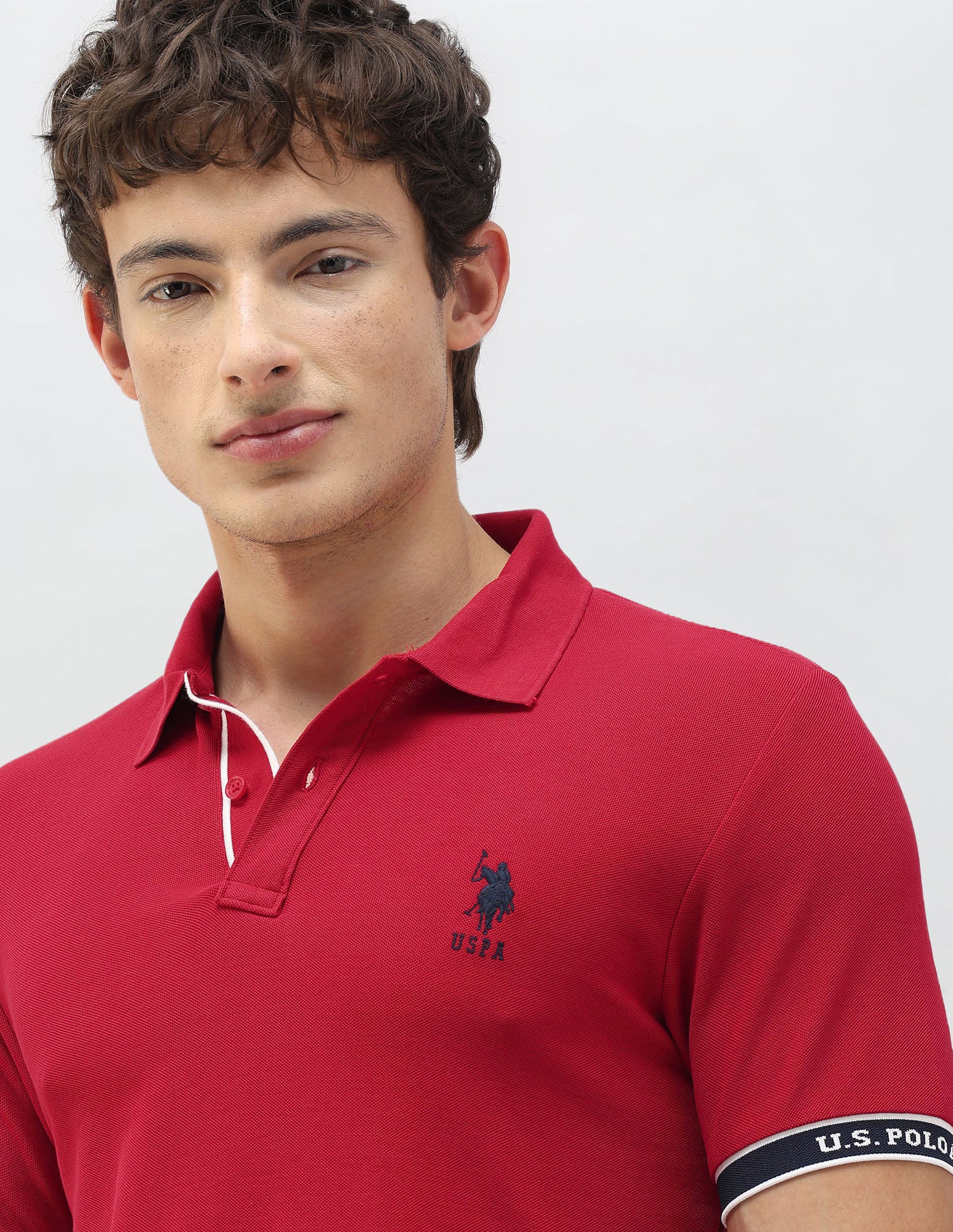 New Port Marina Solid Polo Shirt Red - U.S. Polo Assn. India | Large