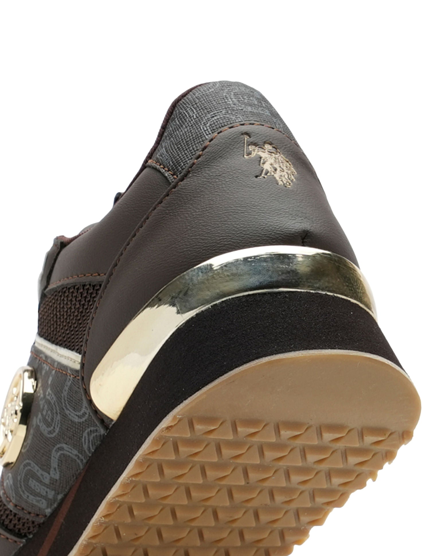 Women Metallic Logo Stella Sneakers Brown - U.S. POLO ASSN. | Large