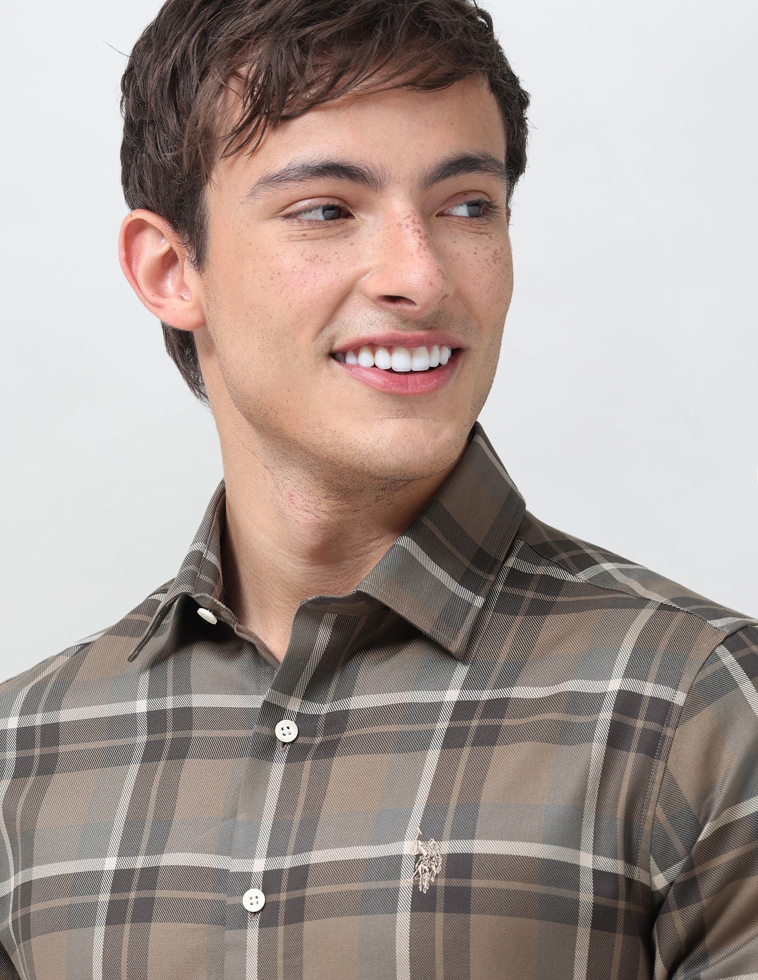 Tartan Checked Twill Shirt Olive - U.S. Polo Assn. India | Large