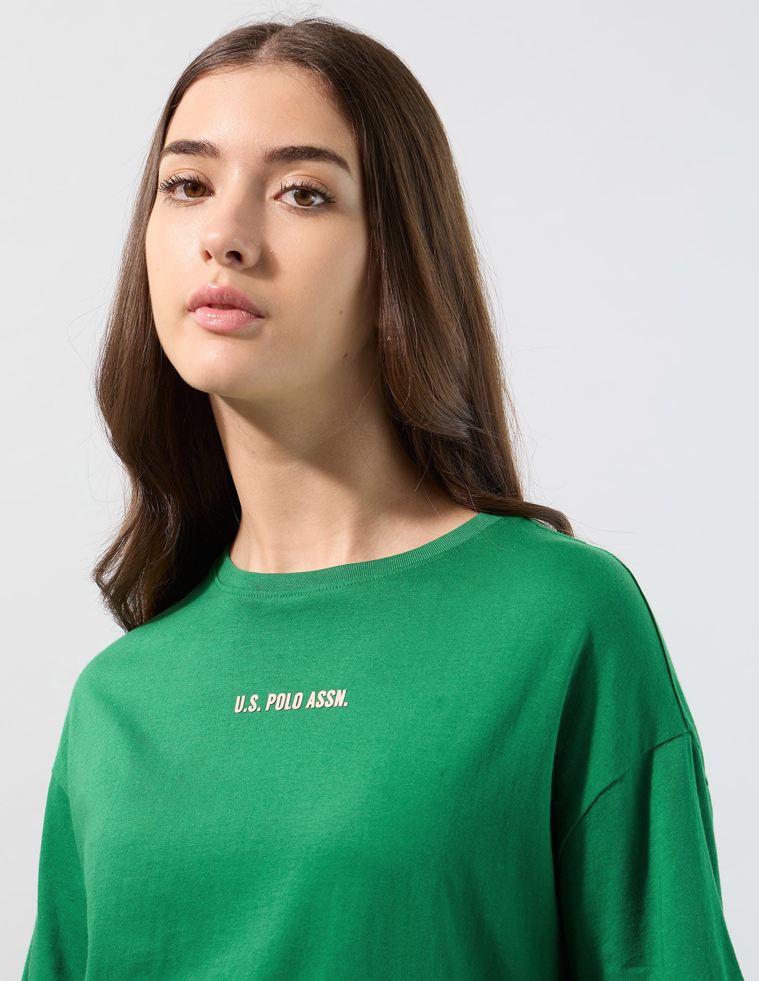Brand Printed Boyfriend Fit T-Shirt Bright Green - U.S. POLO ASSN. | Large