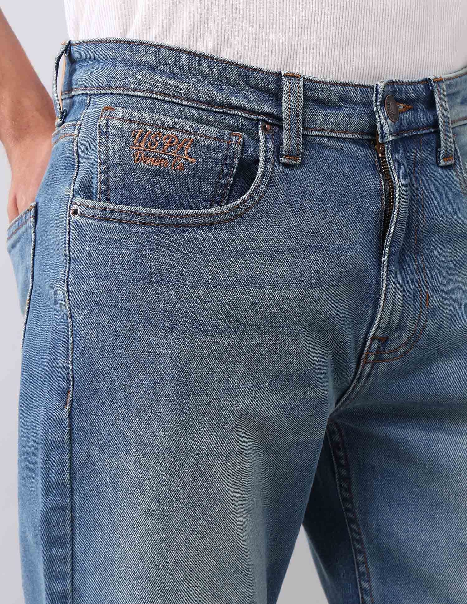 Cole Comfort Cropped Fit Blue Jeans Blue - U.S. POLO ASSN. | Large