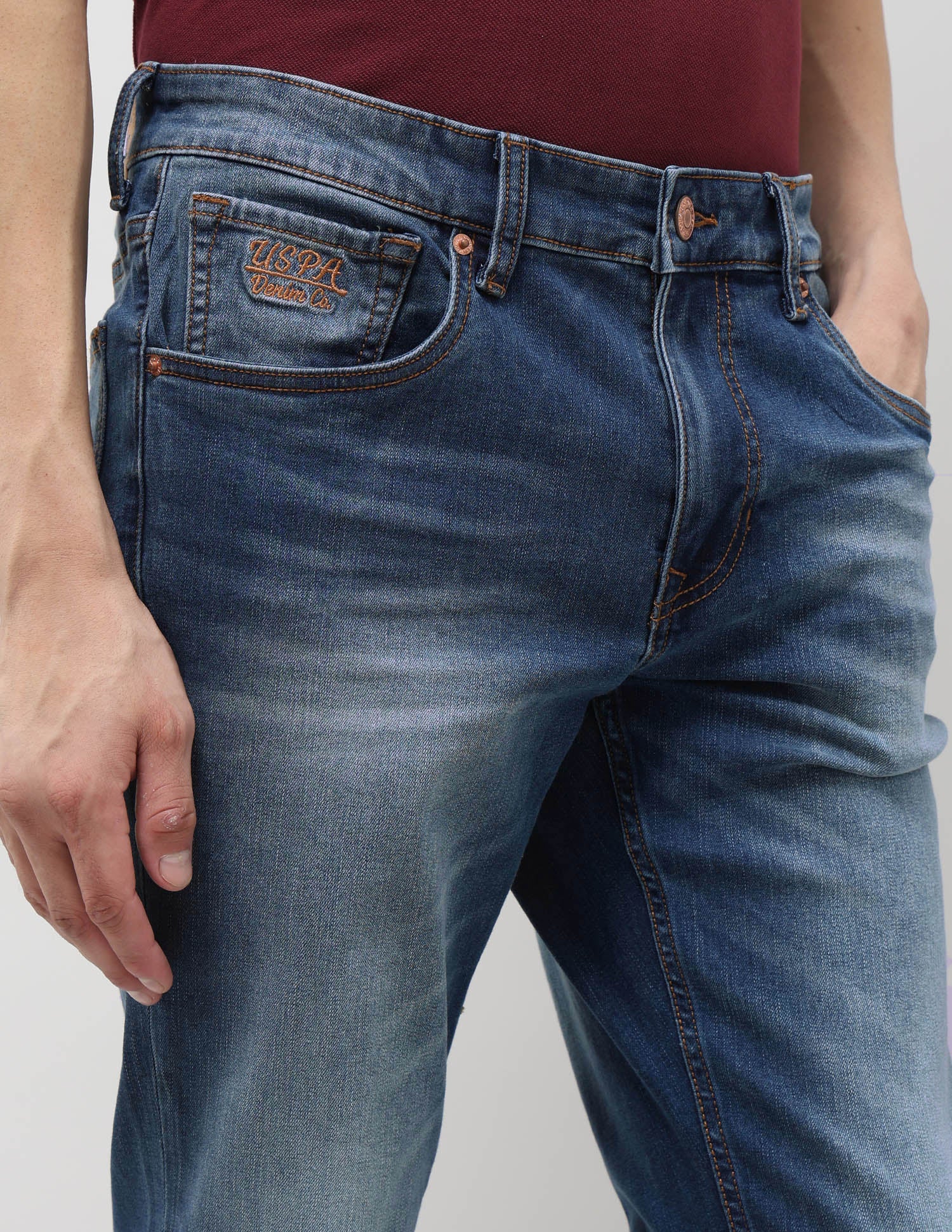 Brandon Slim Tapered Fit Blue Jeans Dark Indigo - U.S. POLO ASSN. | Large