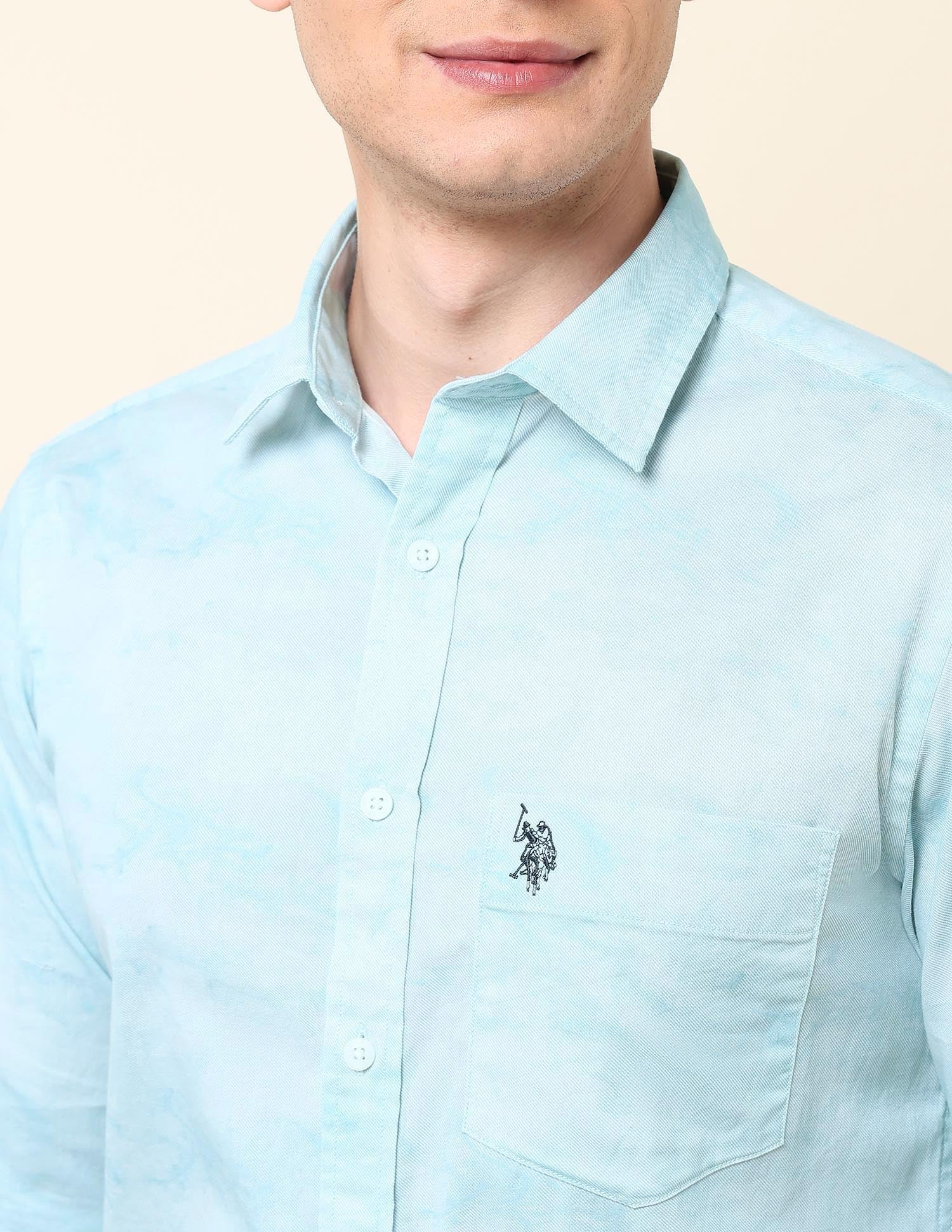 Abstract Printed Twill Shirt Blue - U.S. Polo Assn. India | Large