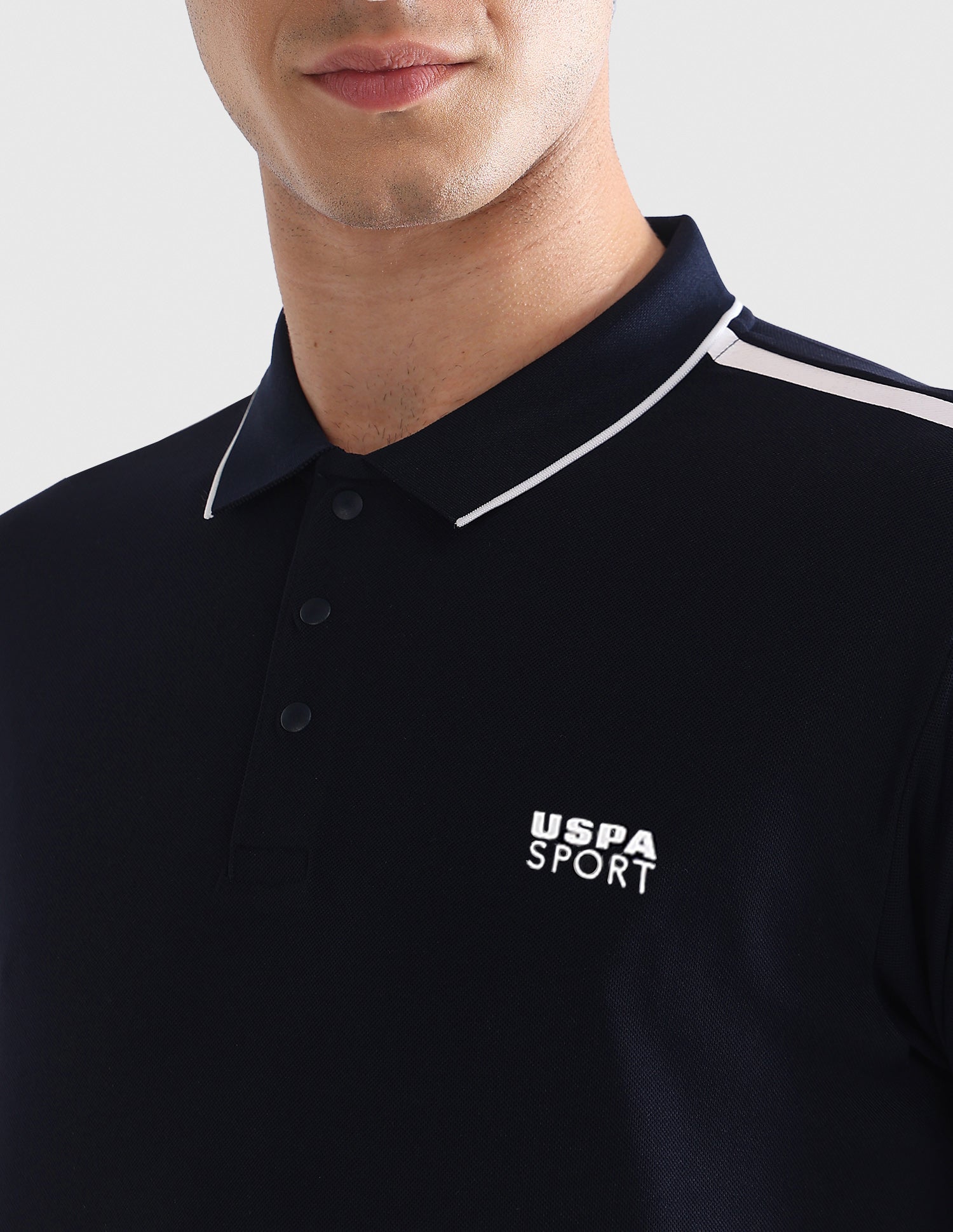 Solid Slim Fit Active Polo Shirt Navy - U.S. Polo Assn. India | Large