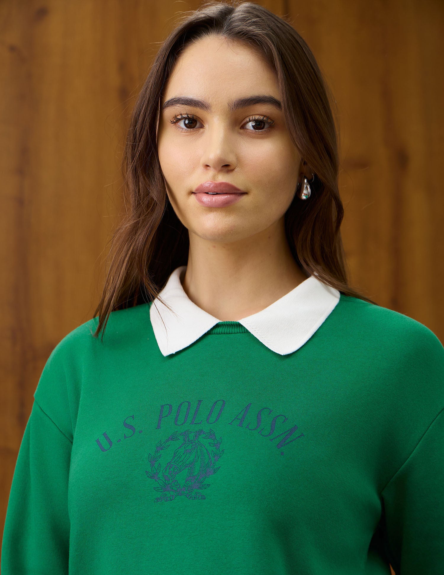 Brand Applique Printed Regular Fit Sweater Green - U.S. POLO ASSN. | Large