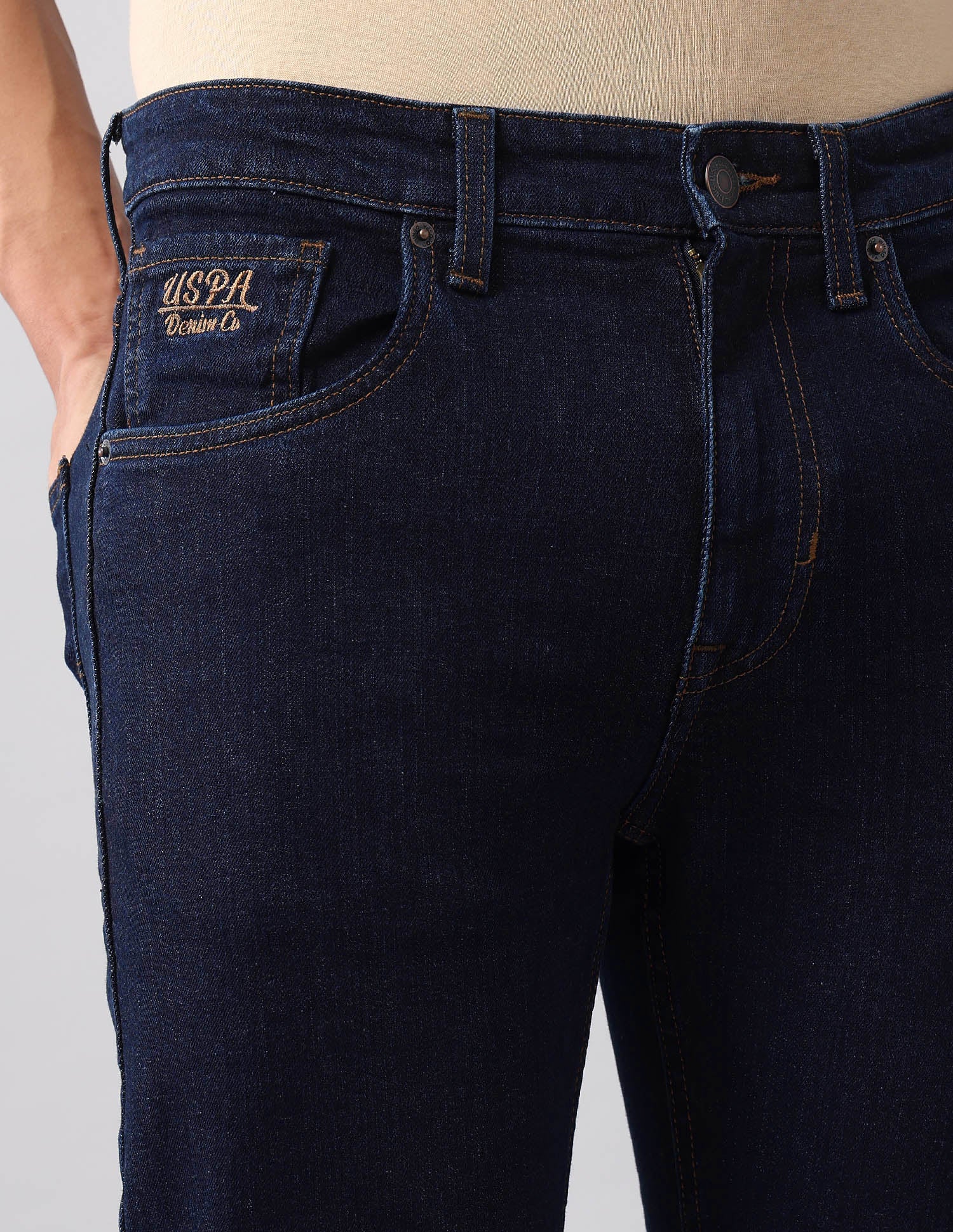 Cole Comfort Cropped Fit Blue Jeans Dark Wash - U.S. Polo Assn. India | Large