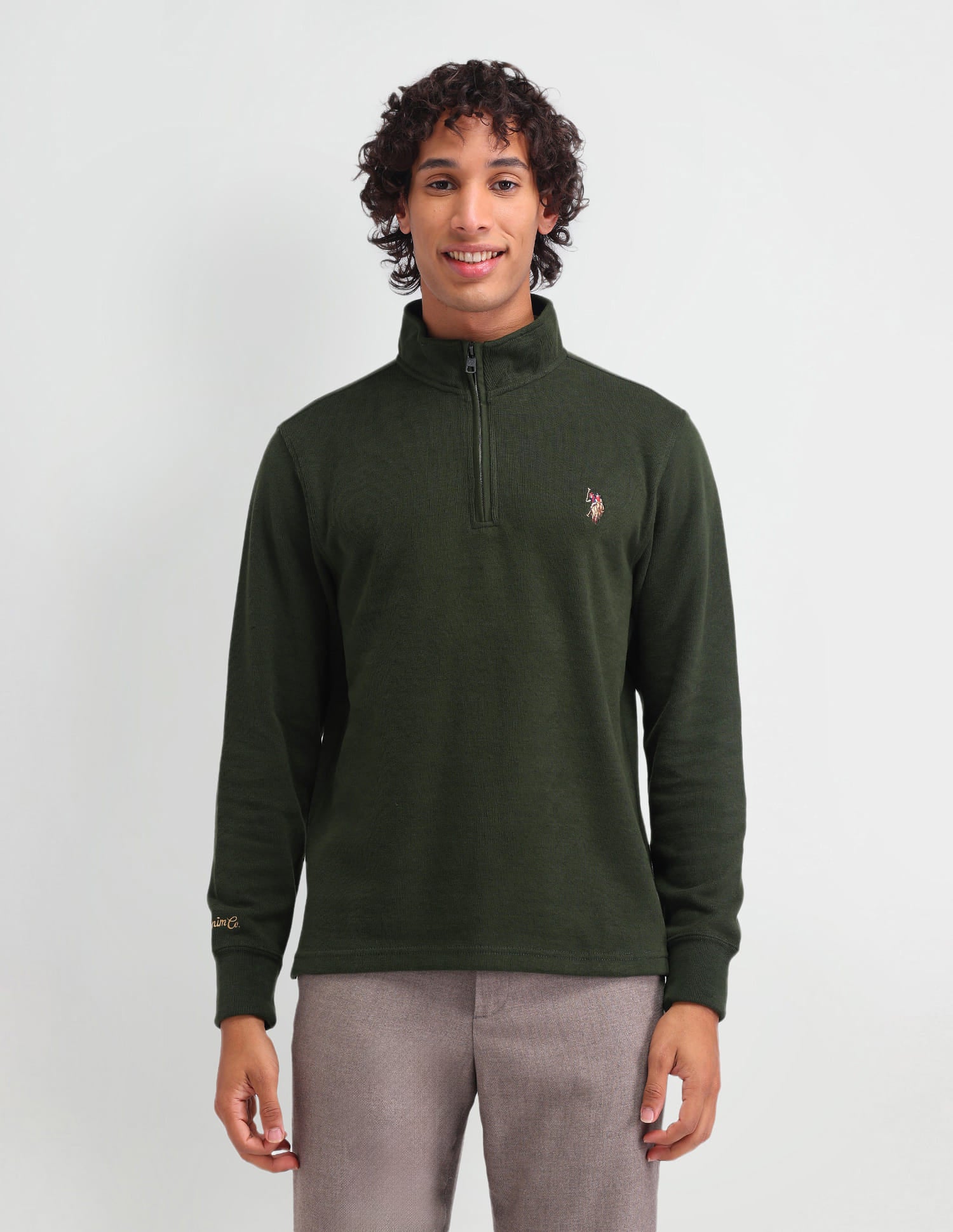 Mock Neck Regular Fit Sweatshirt Pine Grove - U.S. Polo Assn. India | Large