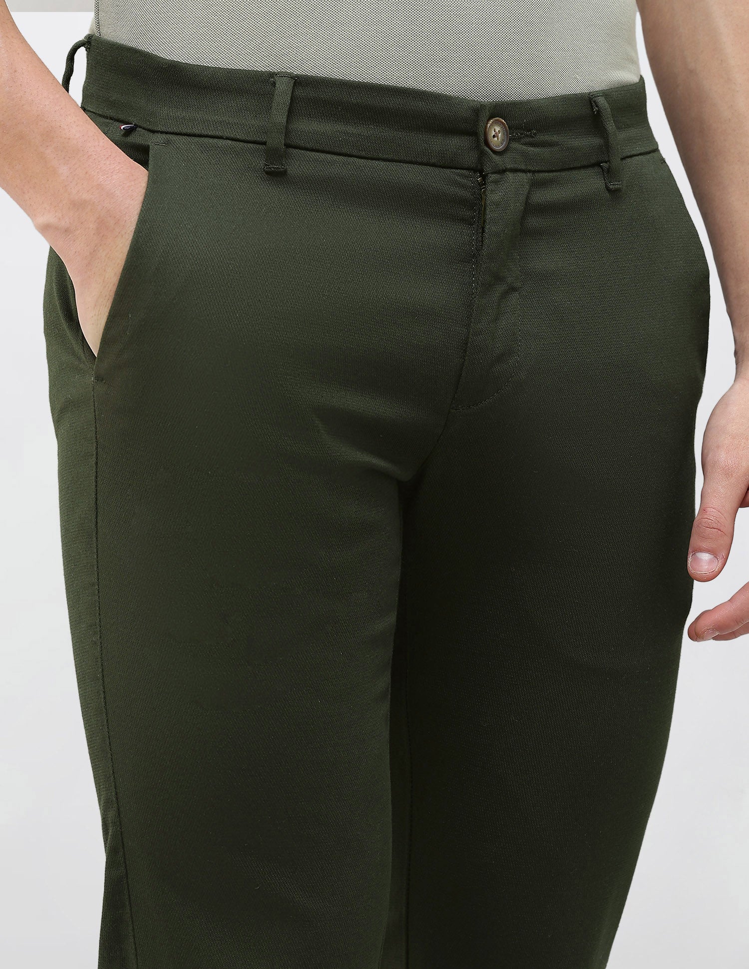 Super Slim Fit Twill Trousers Dark Olive - U.S. Polo Assn. India | Large