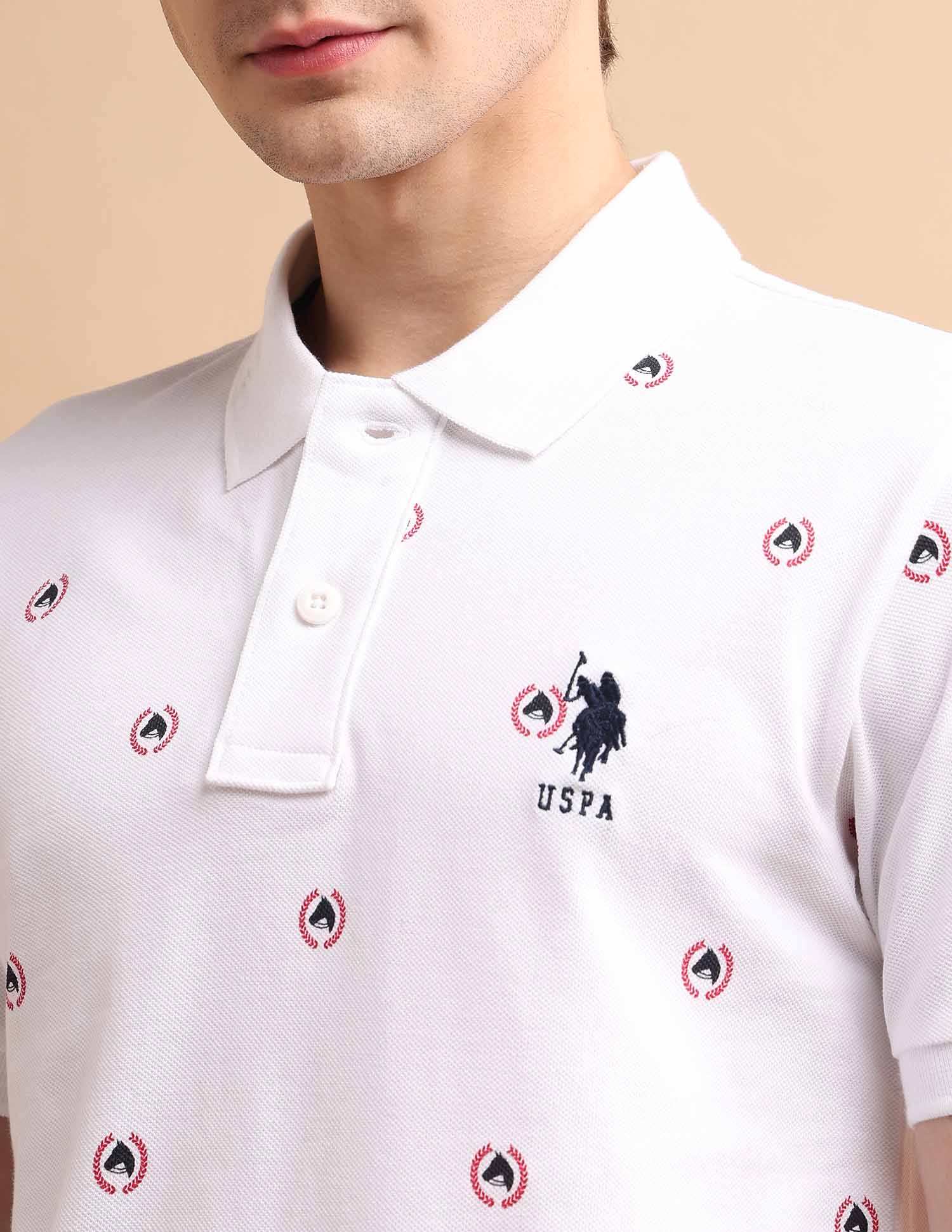 Heritage Print Polo Shirt White - U.S. POLO ASSN. | Large