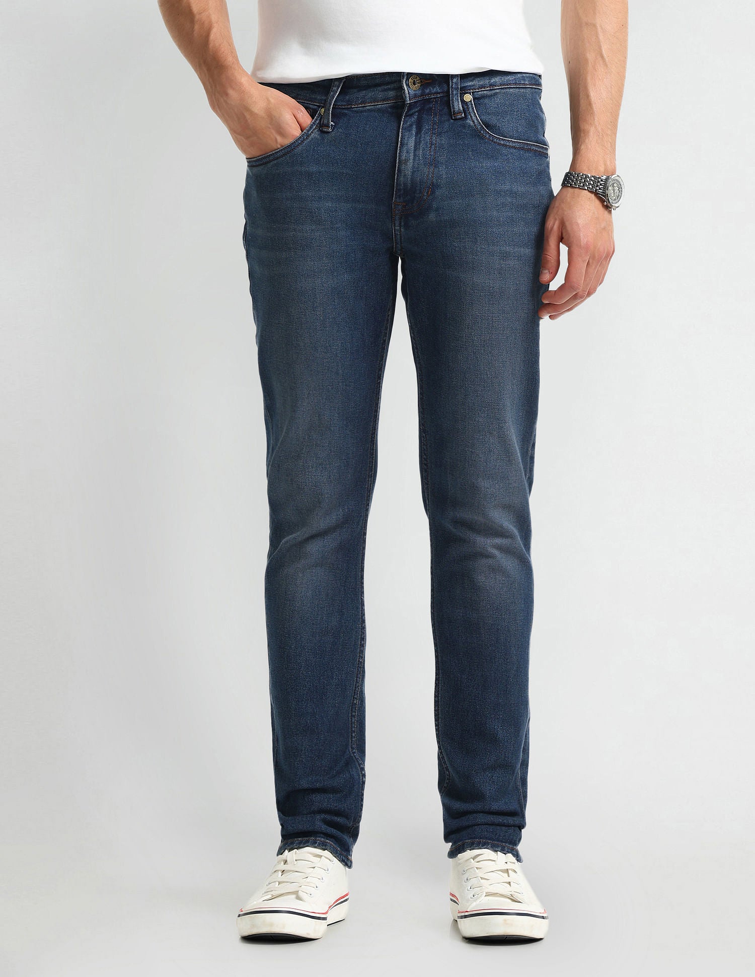Slim Tapered Fit Blue Jeans Dark-Blue - U.S. Polo Assn. India | Large
