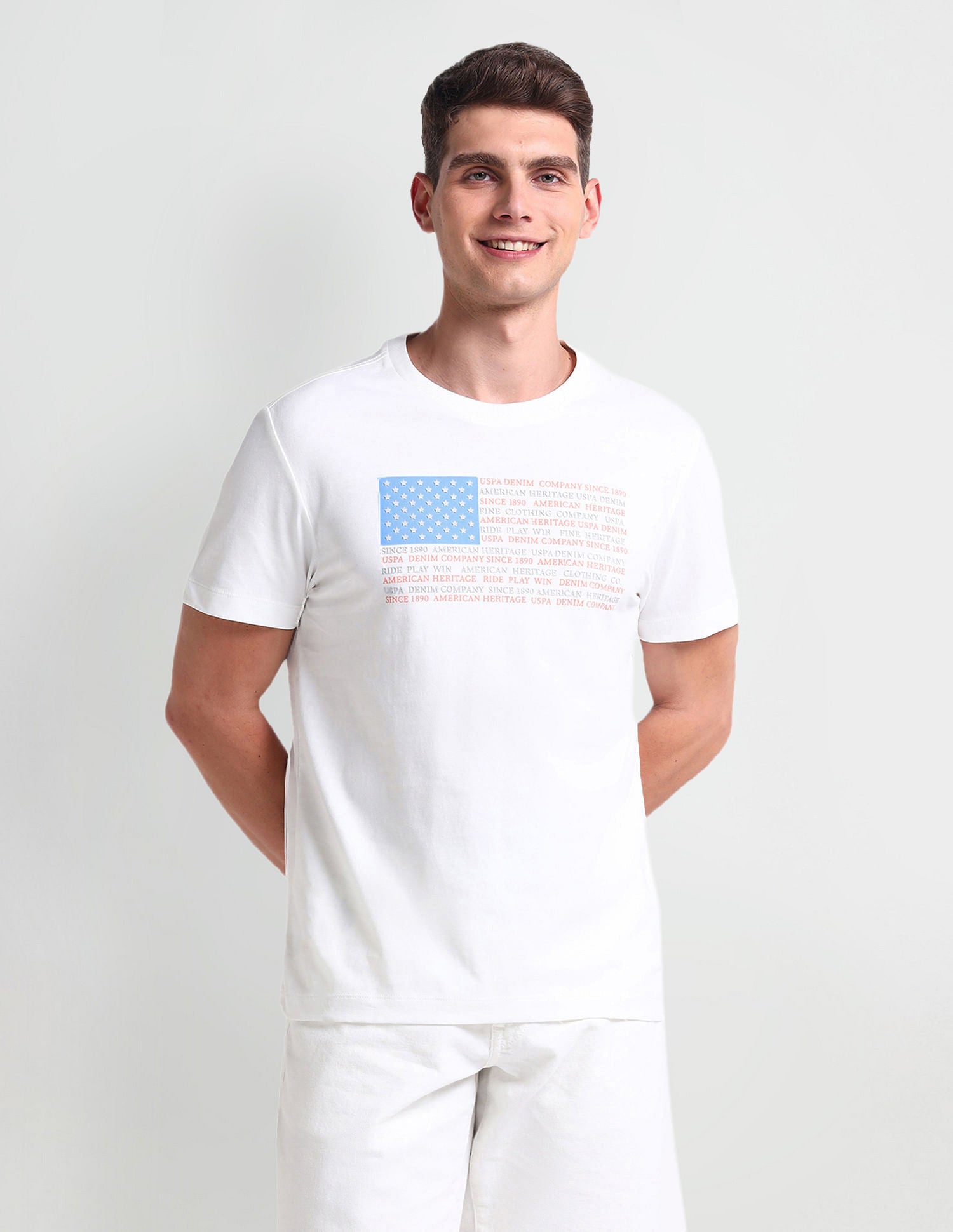 Muscle Fit Brand Print T-Shirt Ivory - U.S. POLO ASSN. | Large